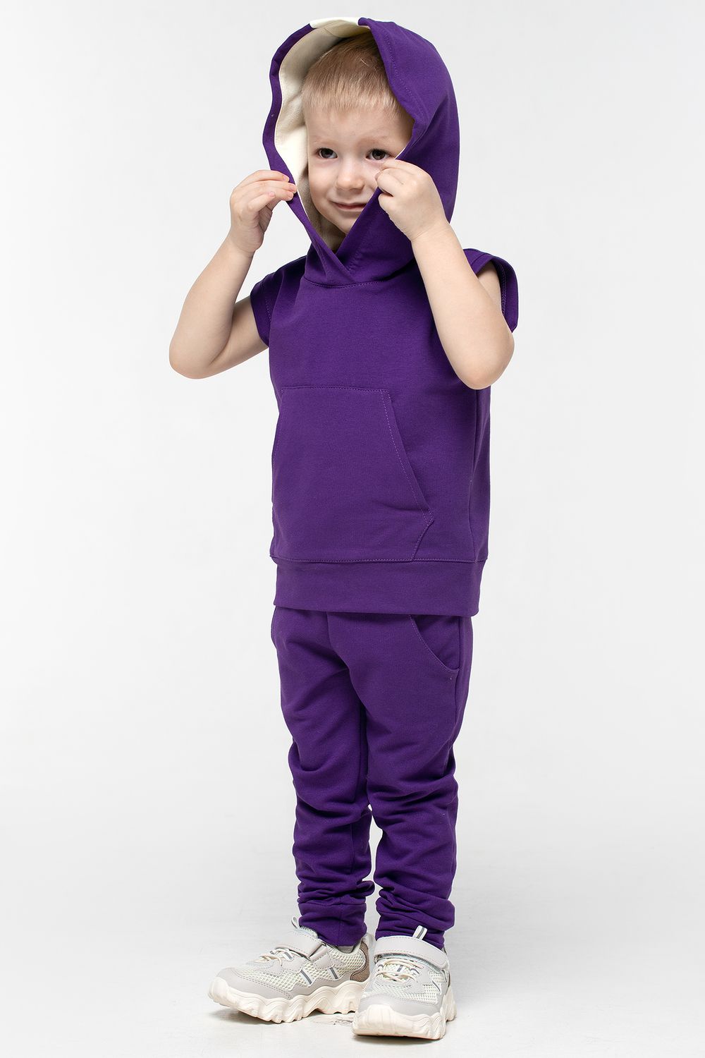 Майка с капюшоном Енот - фиолетовый