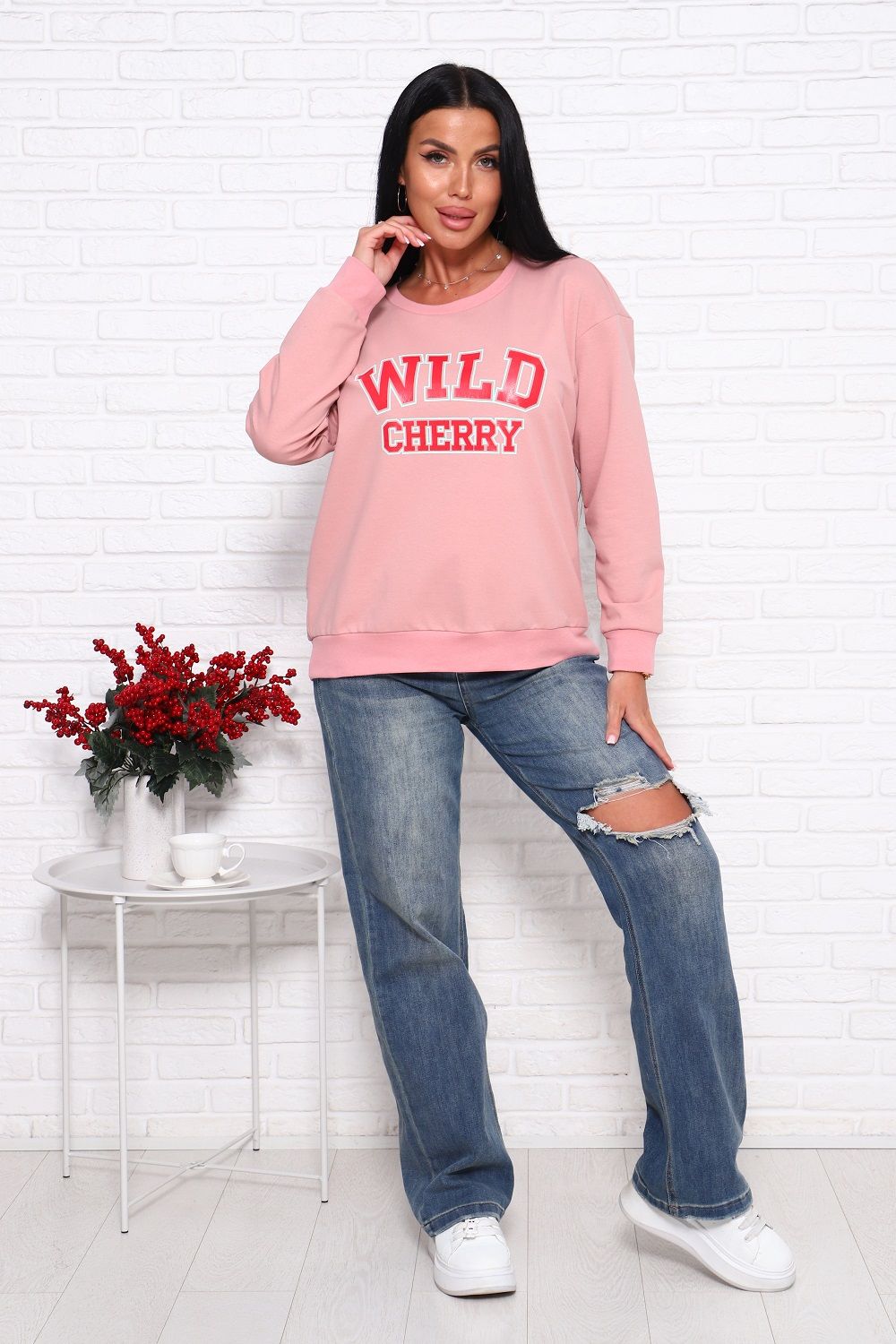 Свитшот 57109 - розовая пудра