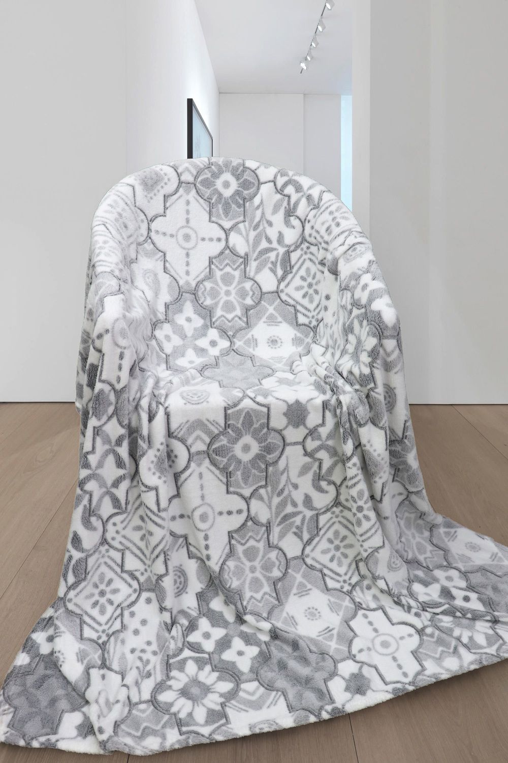 Плед велсофт Марокко - светло-серый