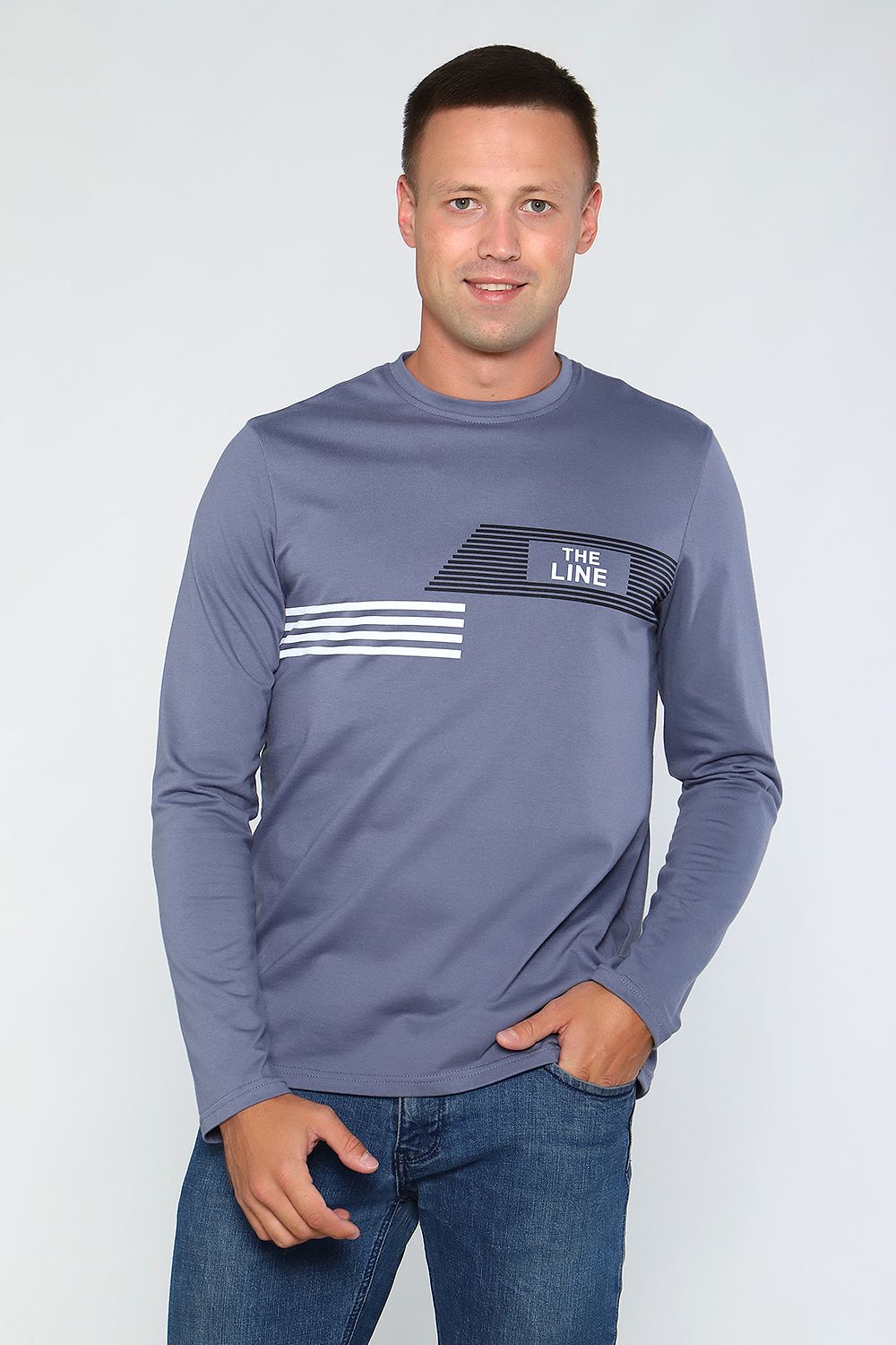 Лонгслив 55064 с дл рукавом - серый