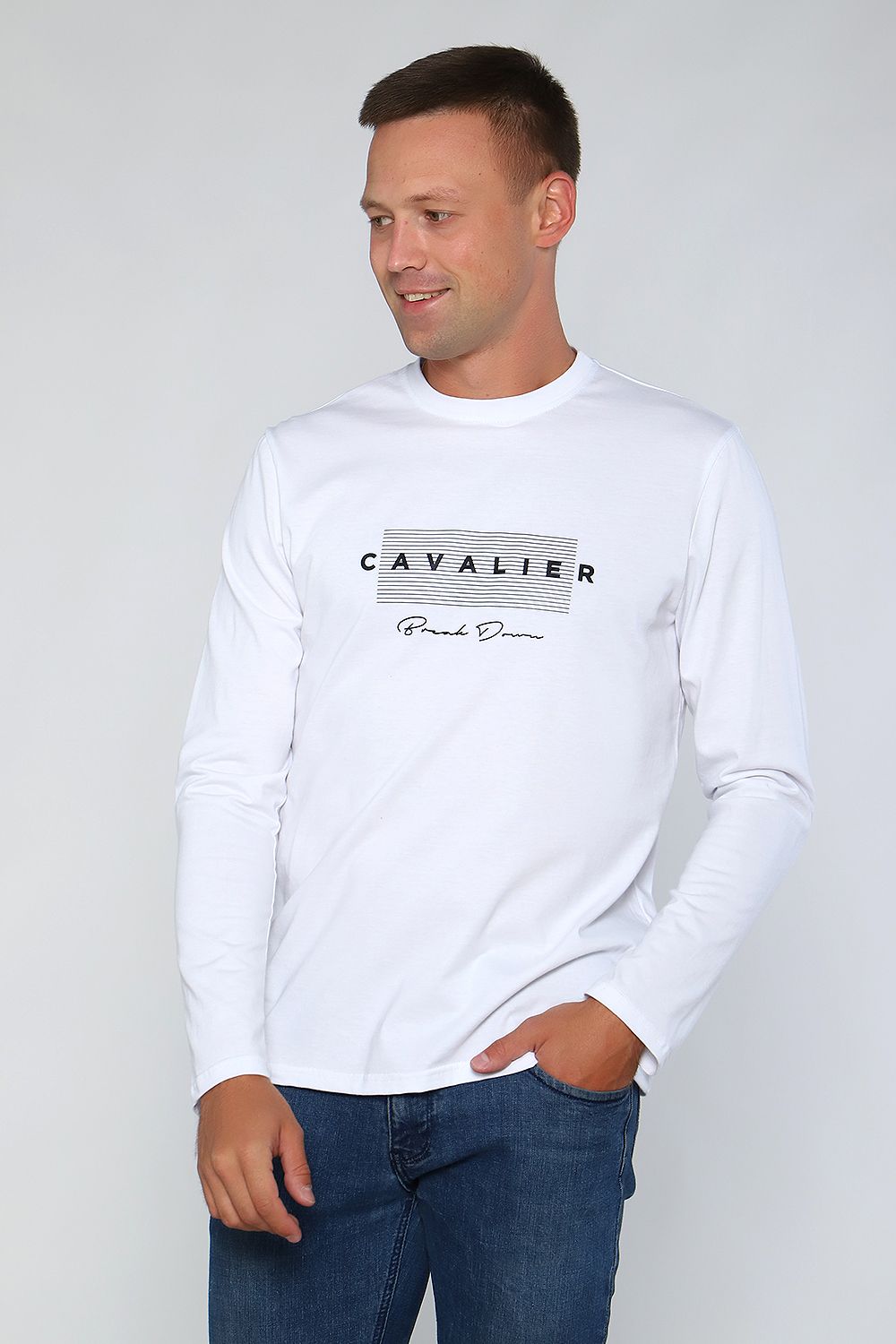 Лонгслив 55063 с дл рукавом - белый