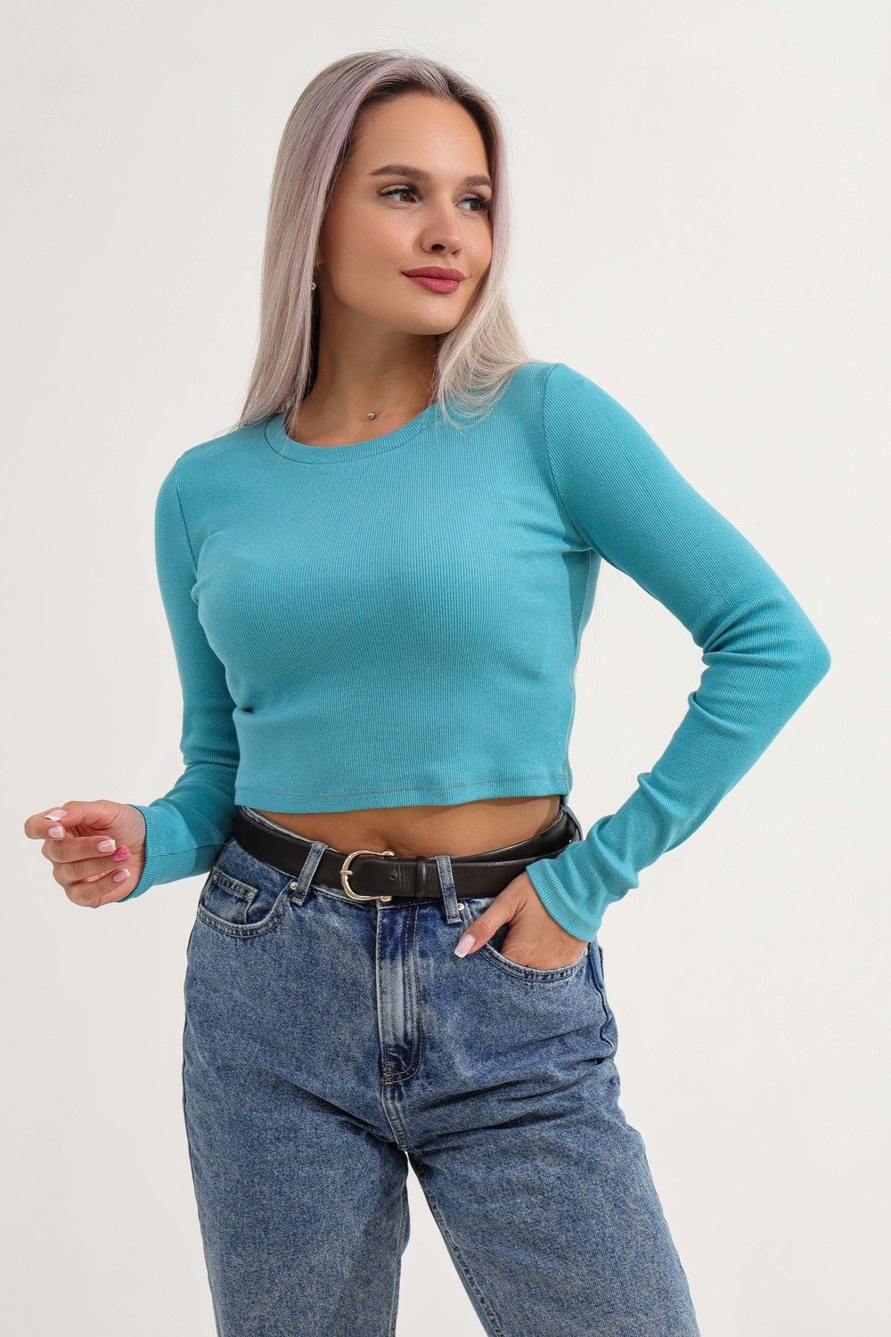 Топ с длинным рукавом 11287 - ментол