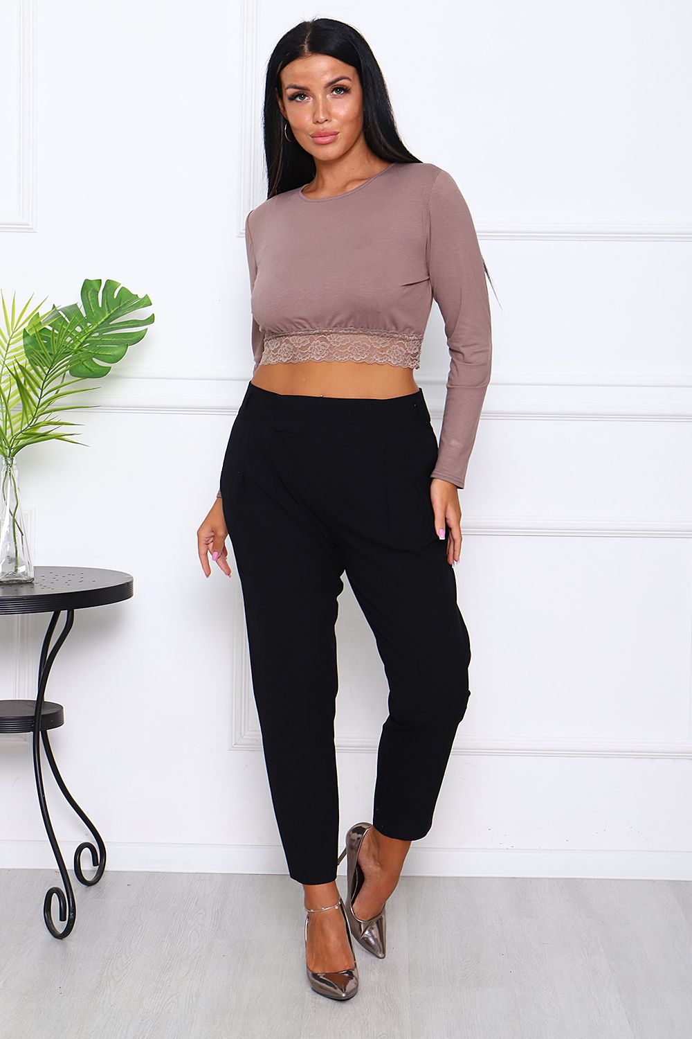 Топ с рукавом 24654 - капучино