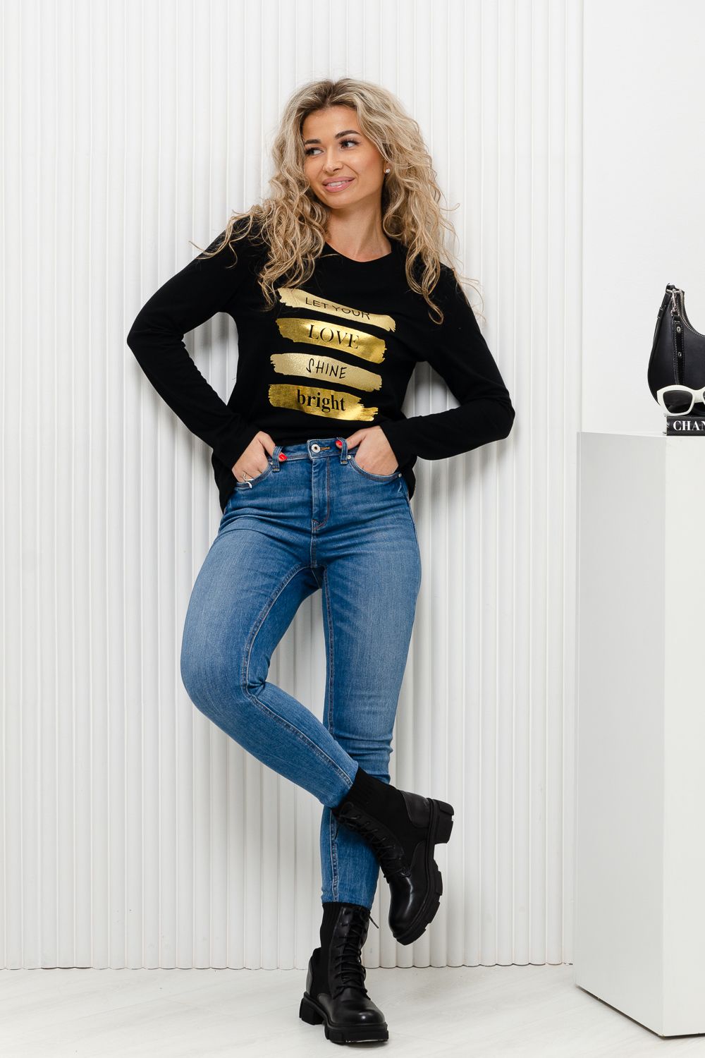 Лонгслив 70077 - черный