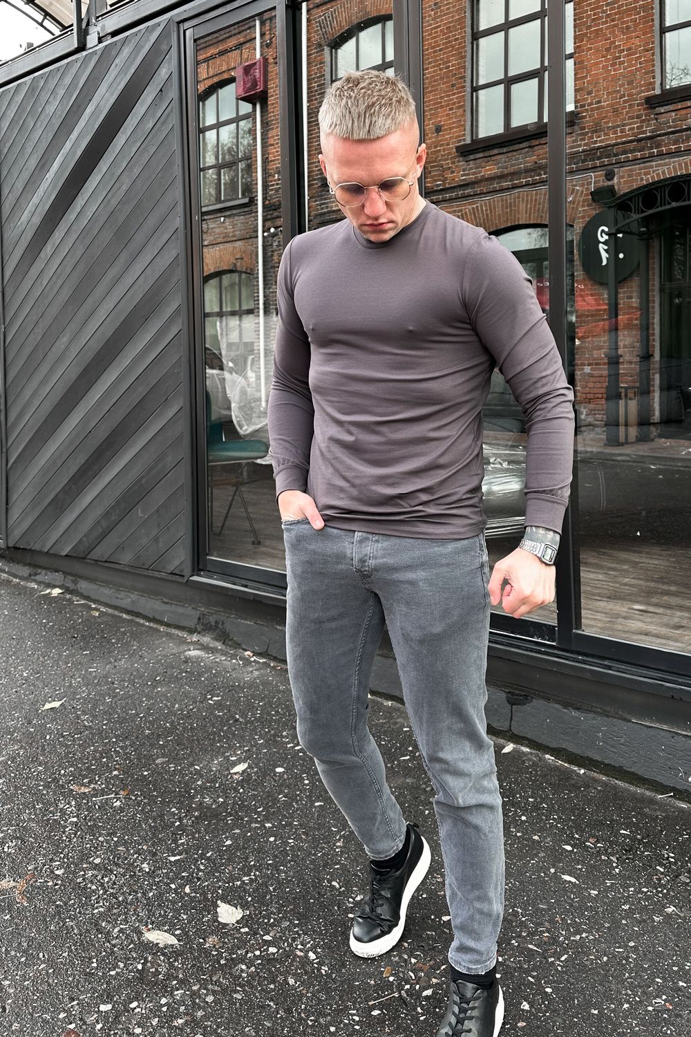 Лонгслив 36663 - графит