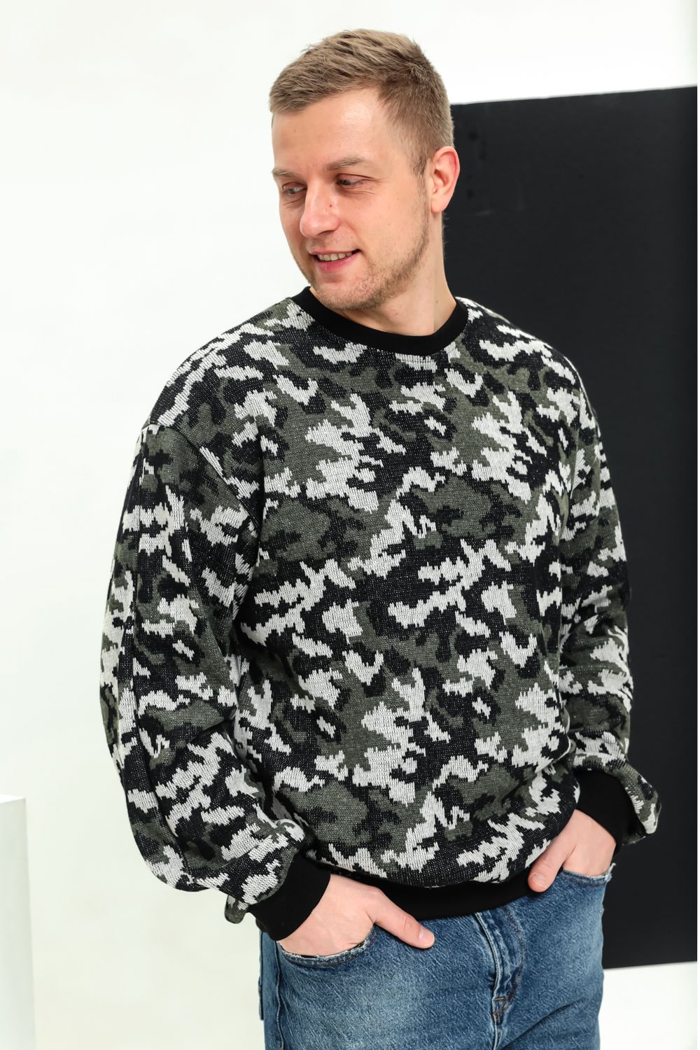 Толстовка 7419 - камуфляж с зеленым