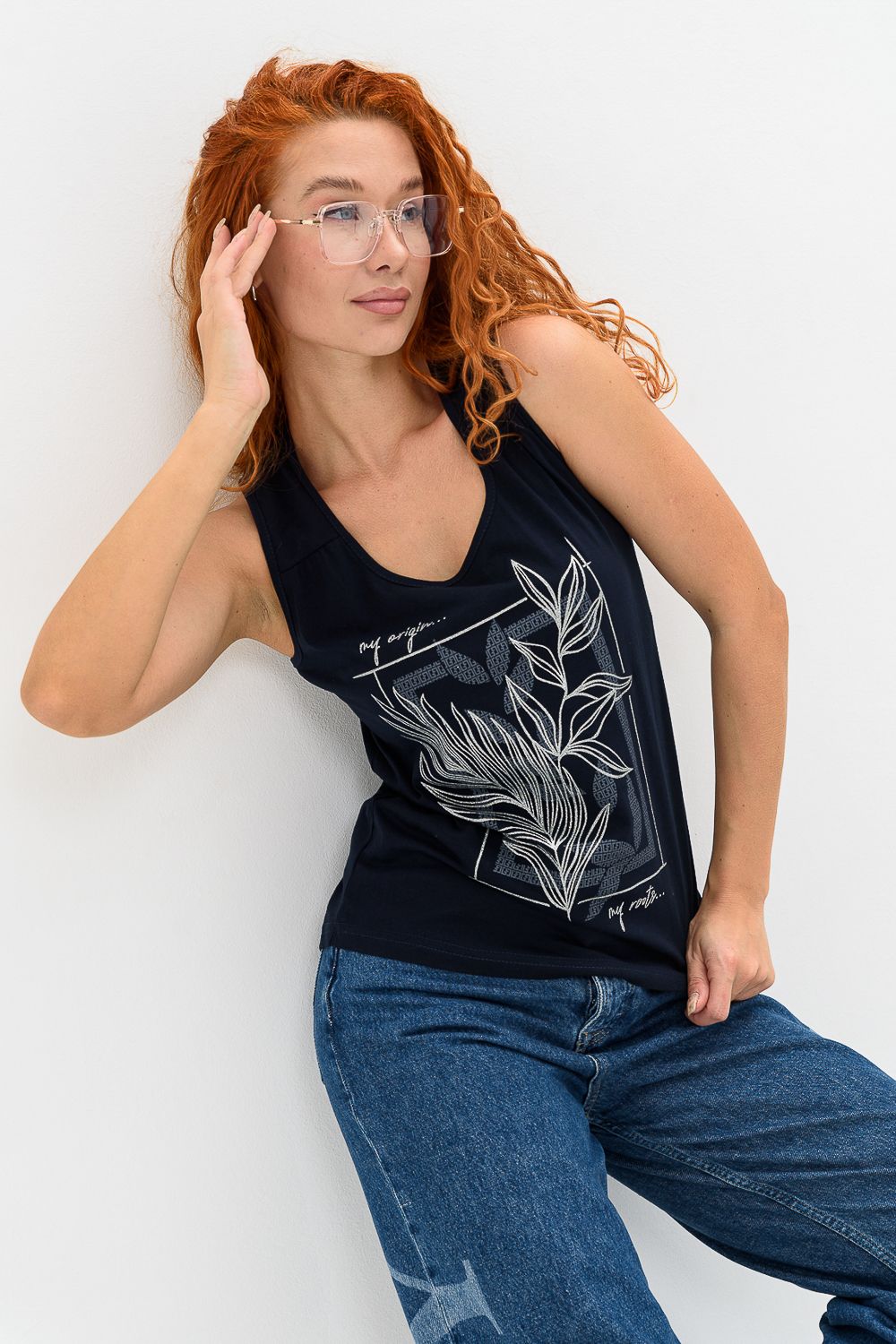 Футболка женская 8419 - темно-синий