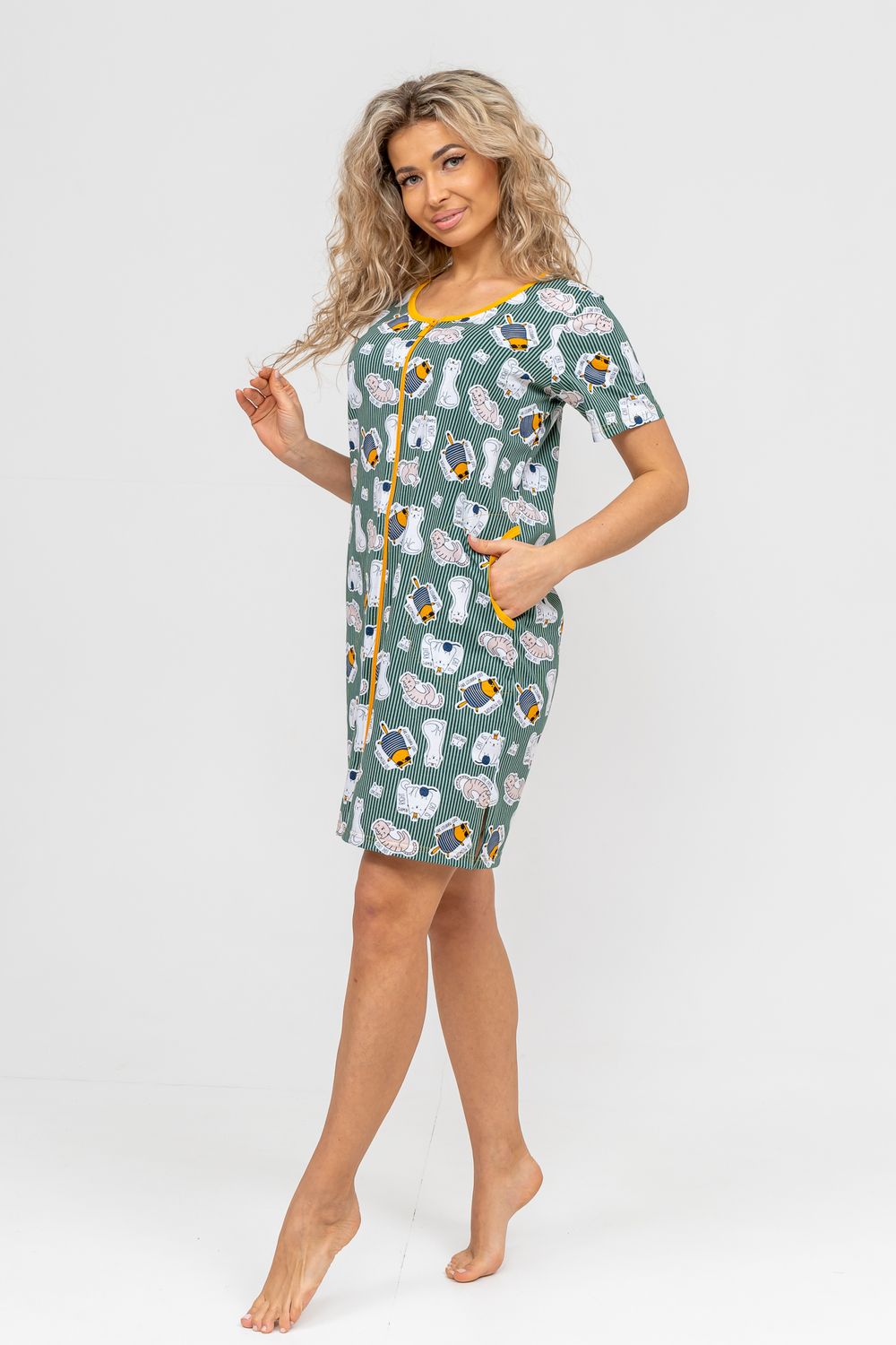 Халат 36710 - зеленый