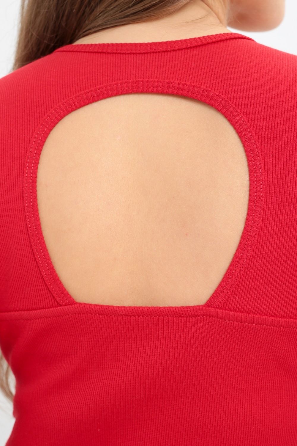 Лонгслив укороченный 100015 - алый