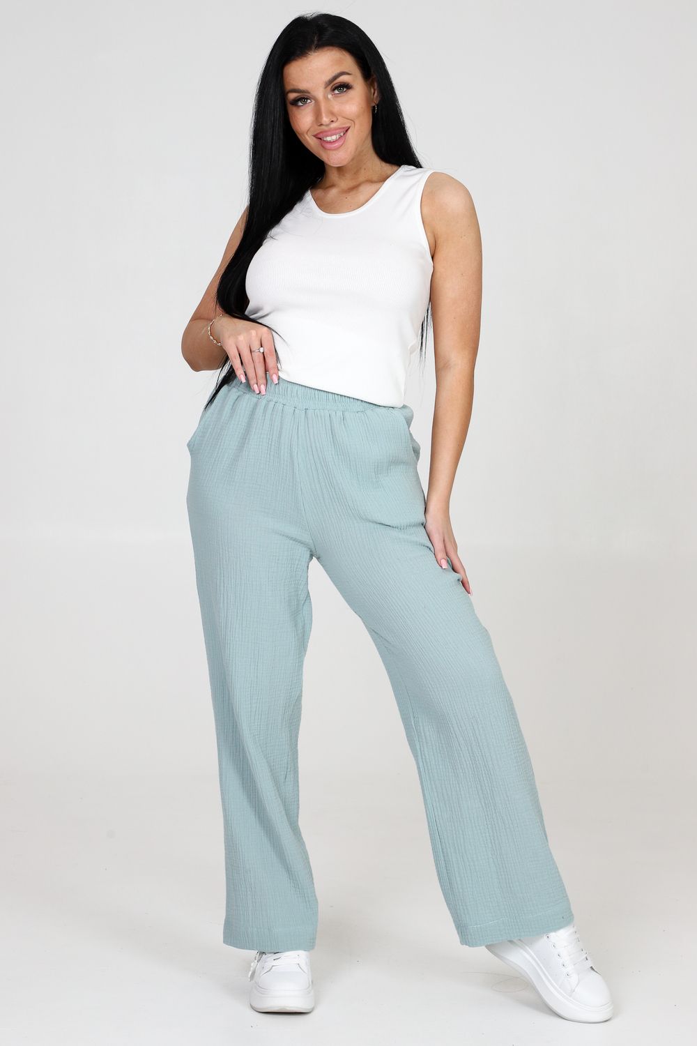 24785 брюки женские - зеленый