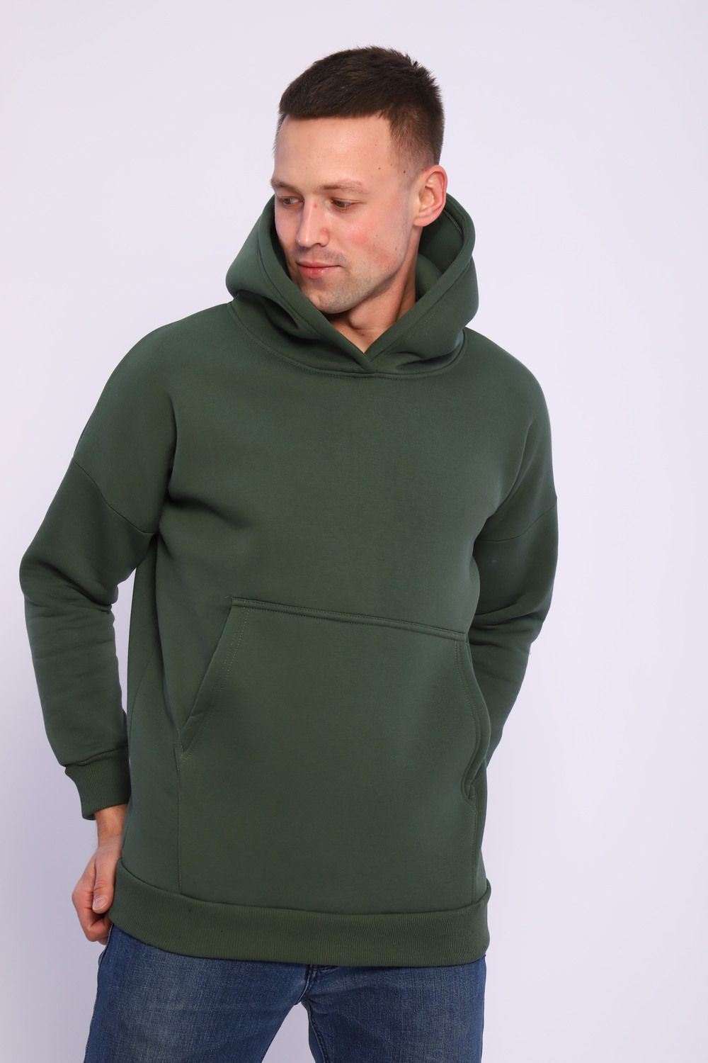 Худи мужское на флисе, Арт. 1094 - хаки