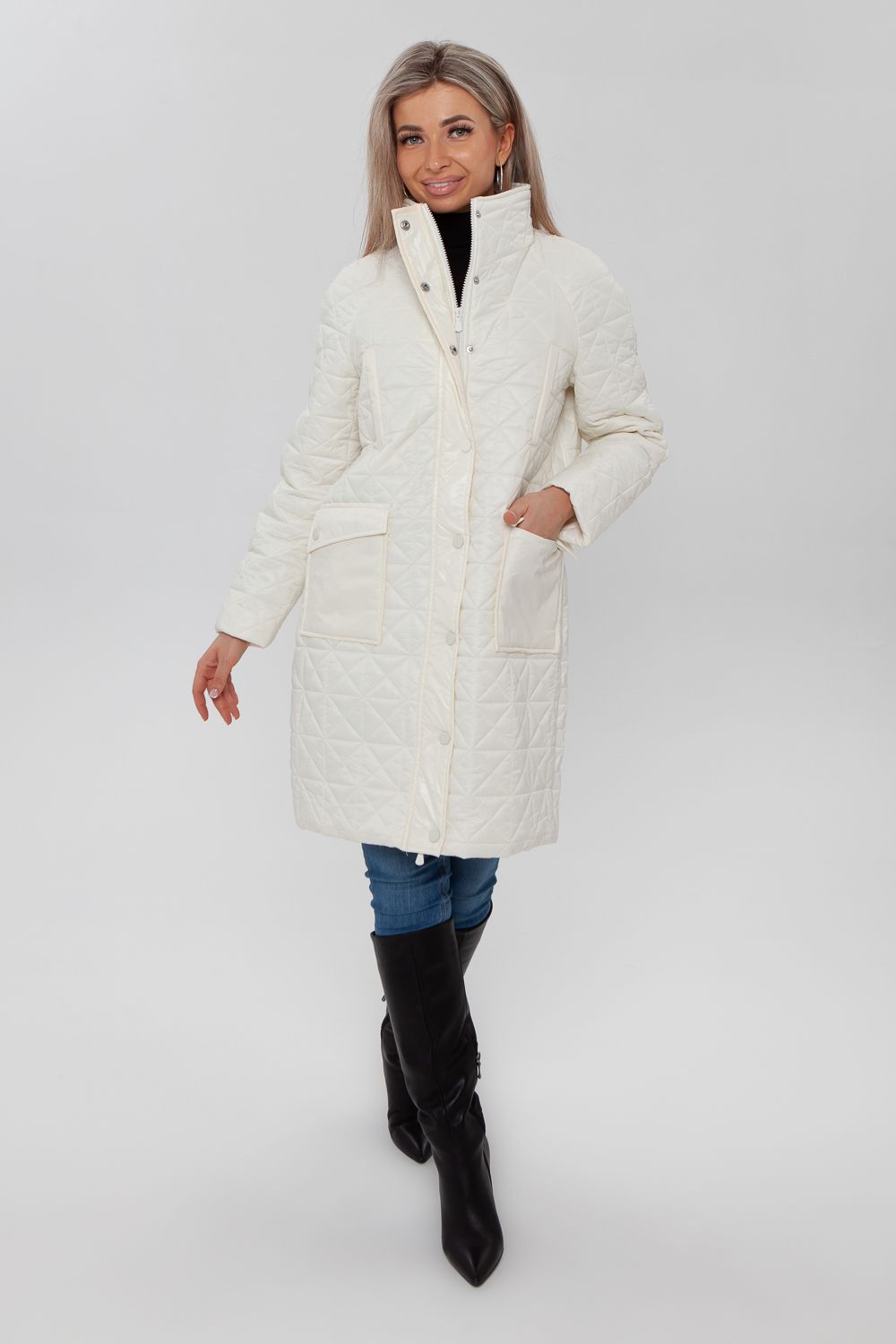 Пальто 28043 - молочный