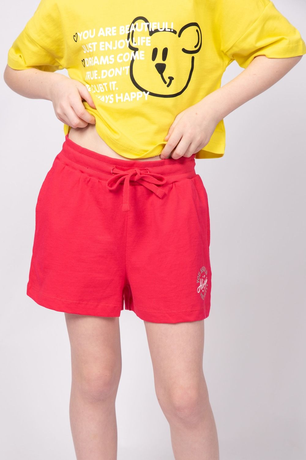 Шорты для девочки 101278 - малиновый