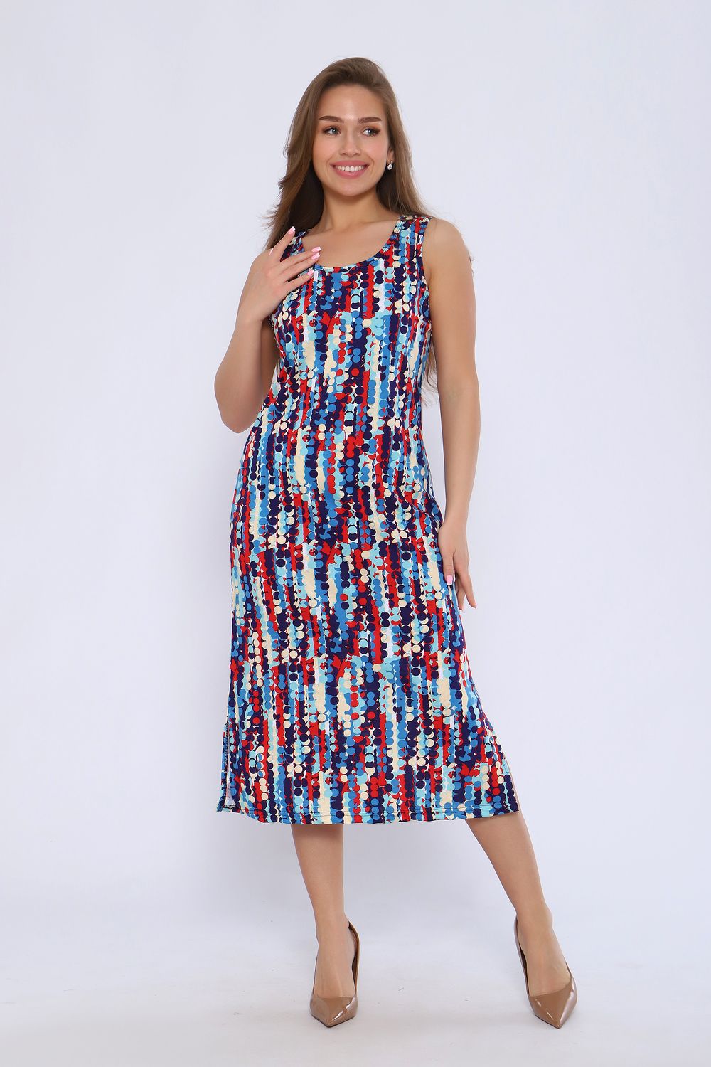 Сарафан 13207 - сине-красный
