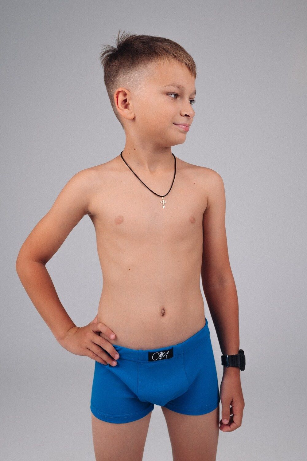 Трусы боксеры на мальчика закрытая резинка БПЗ - васильковый