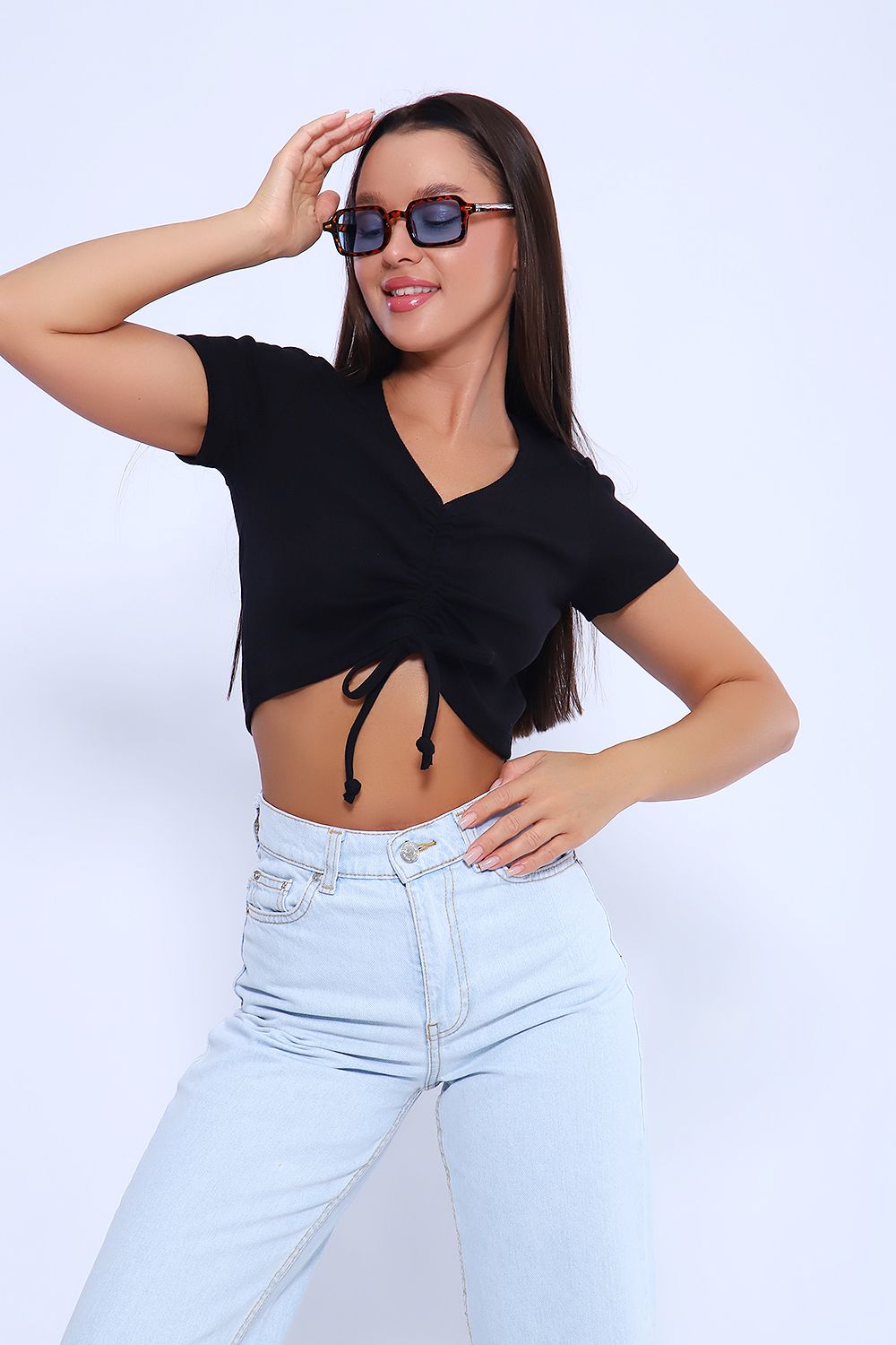 Кроп-топ 71129 - черный