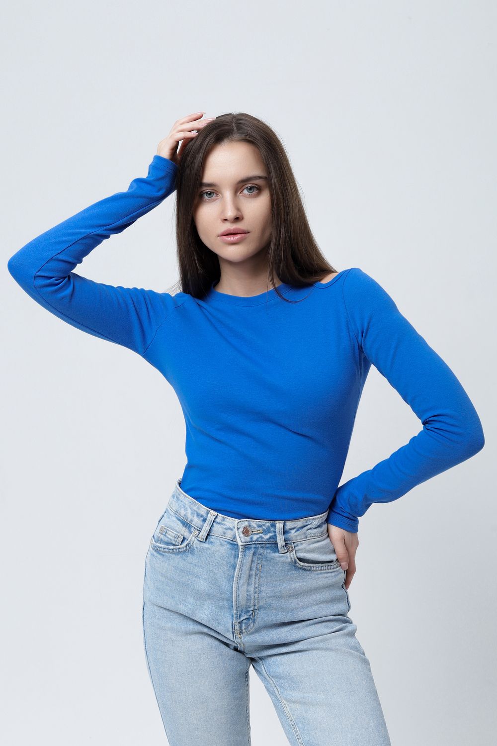 Лонгслив 00008 - синий