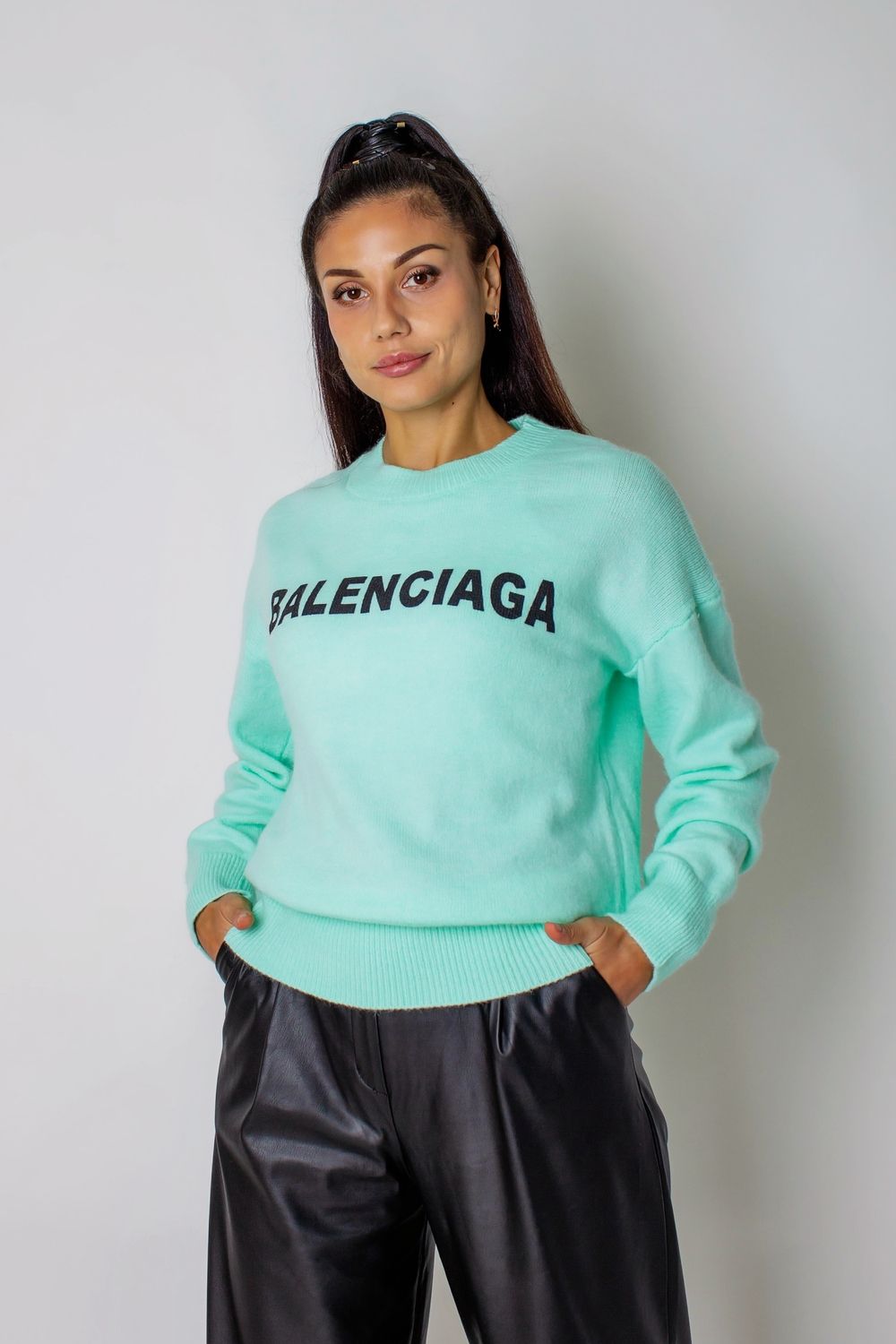 Теплая туника женская арт.1832 - бирюза