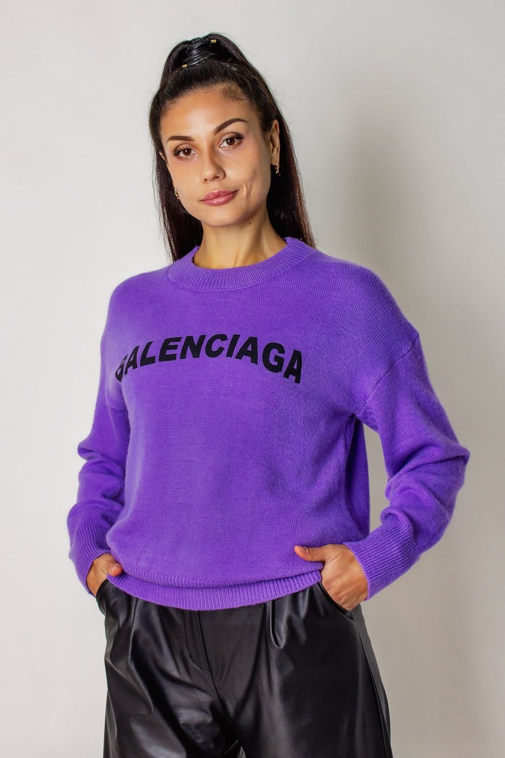 Теплая туника женская арт.1832 - сирень