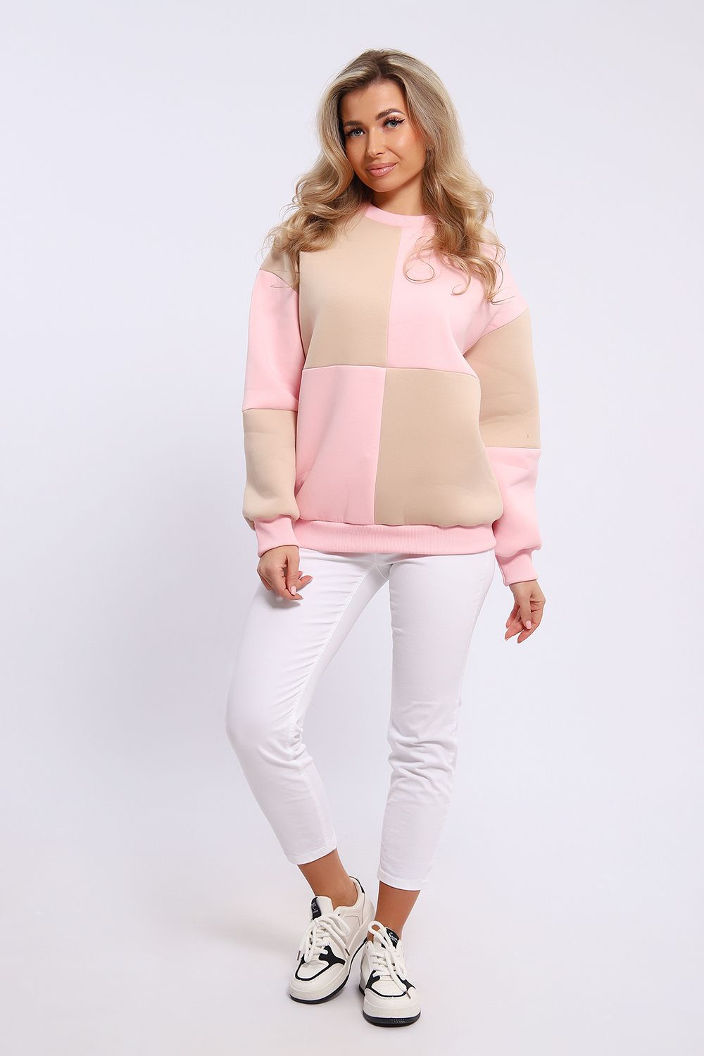 Толстовка 21055 - розово-бежевый