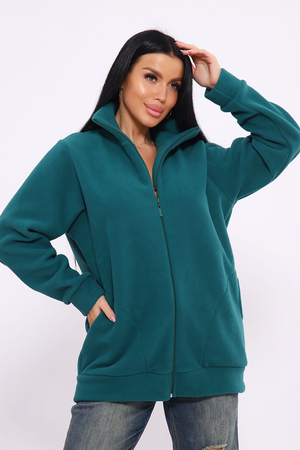 Толстовка флисовая 002 - изумрудный