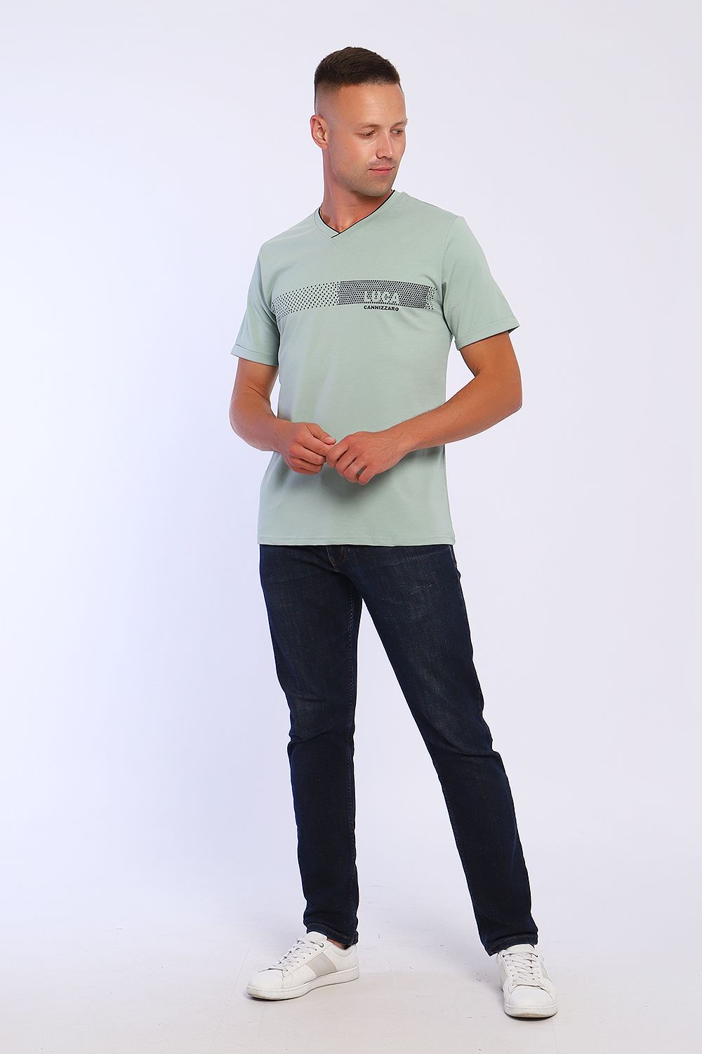 Футболка с принтом больших размеров 86095 - ментол