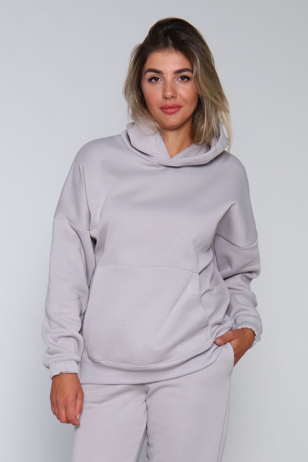 Толстовка с начесом Х 004 - серый