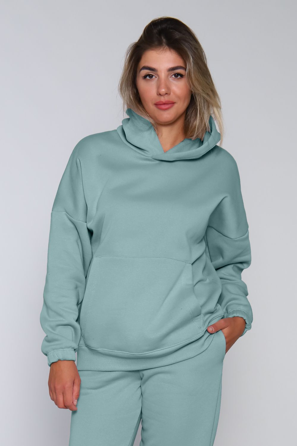 Толстовка с начесом Х 004 - светло-зеленый