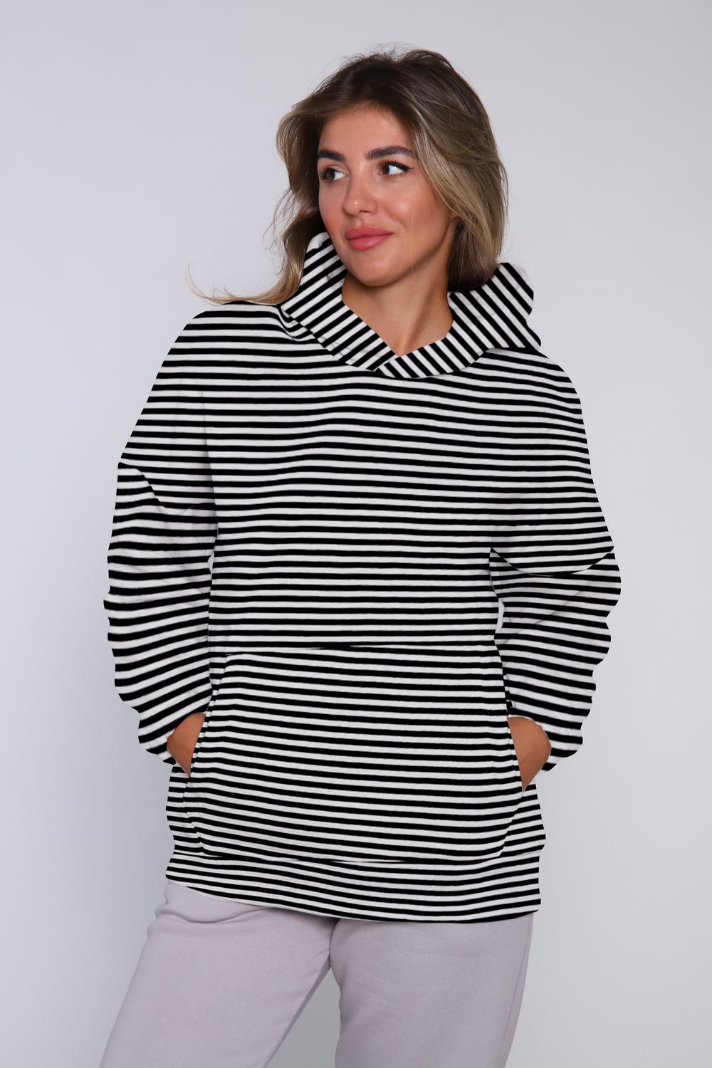 Толстовка с начесом Х 004 - полоска