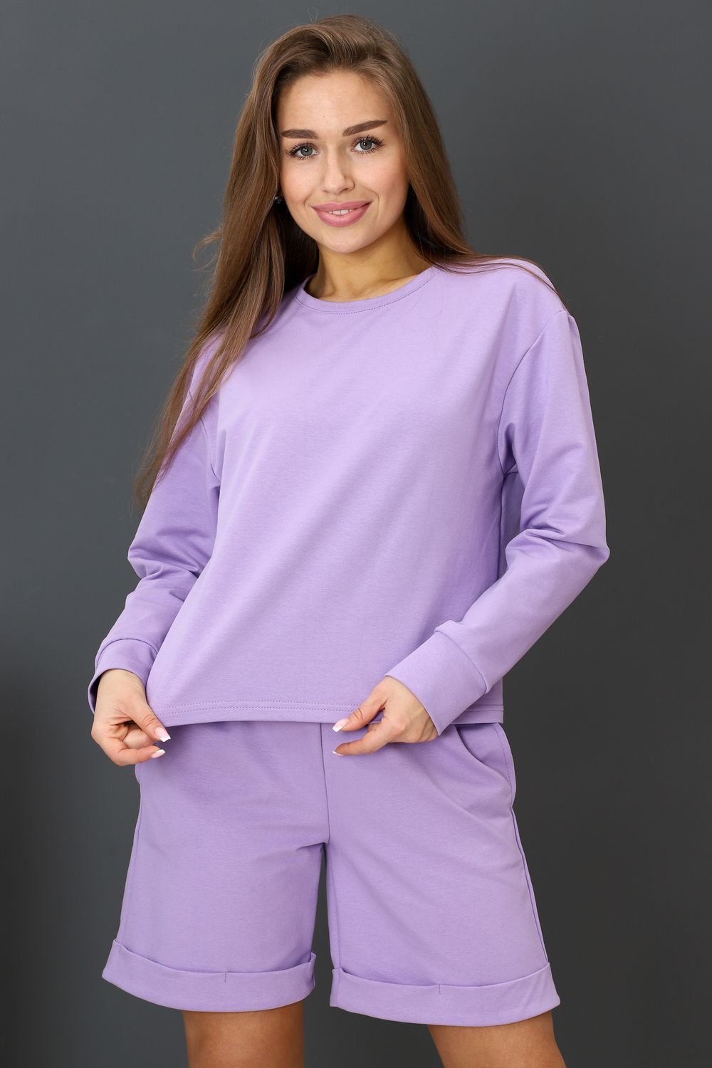 Свитшот женский С-01 - сиреневый