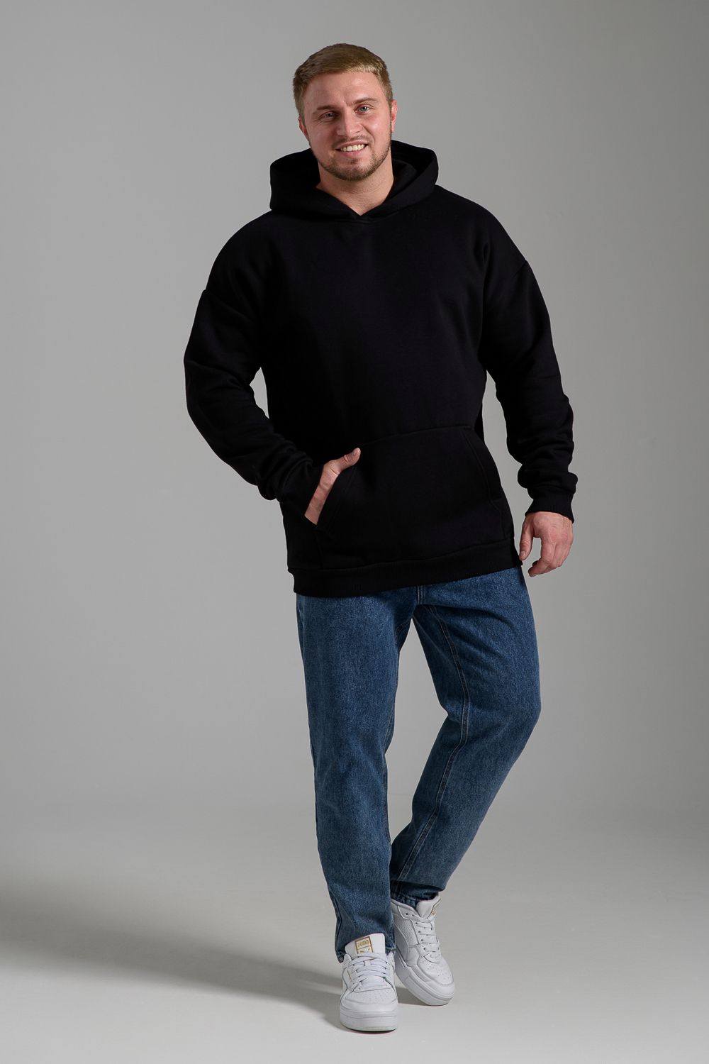 Толстовка мужская оверсайз 14429 - черный