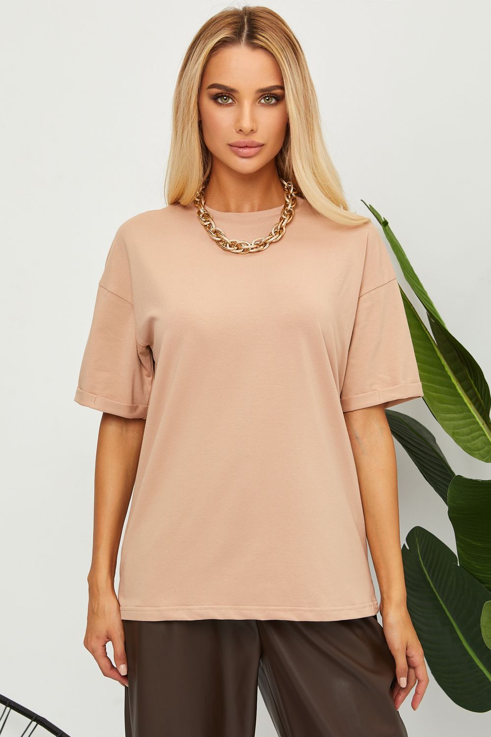 Футболка оверсайз женская ГБ4000-ФЖ - бежевый