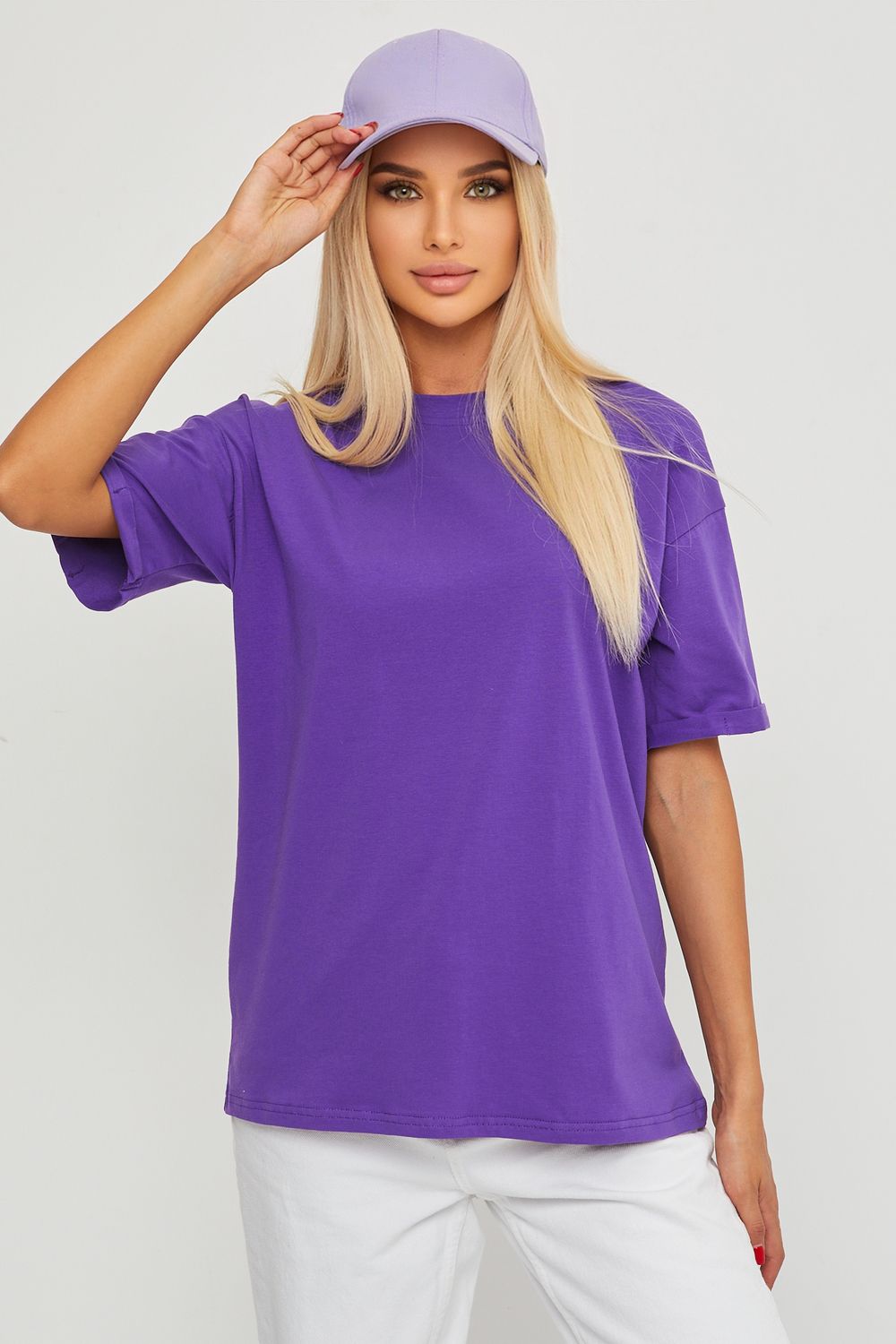 Футболка оверсайз женская ГБ4000-ФЖ - фиолетовый