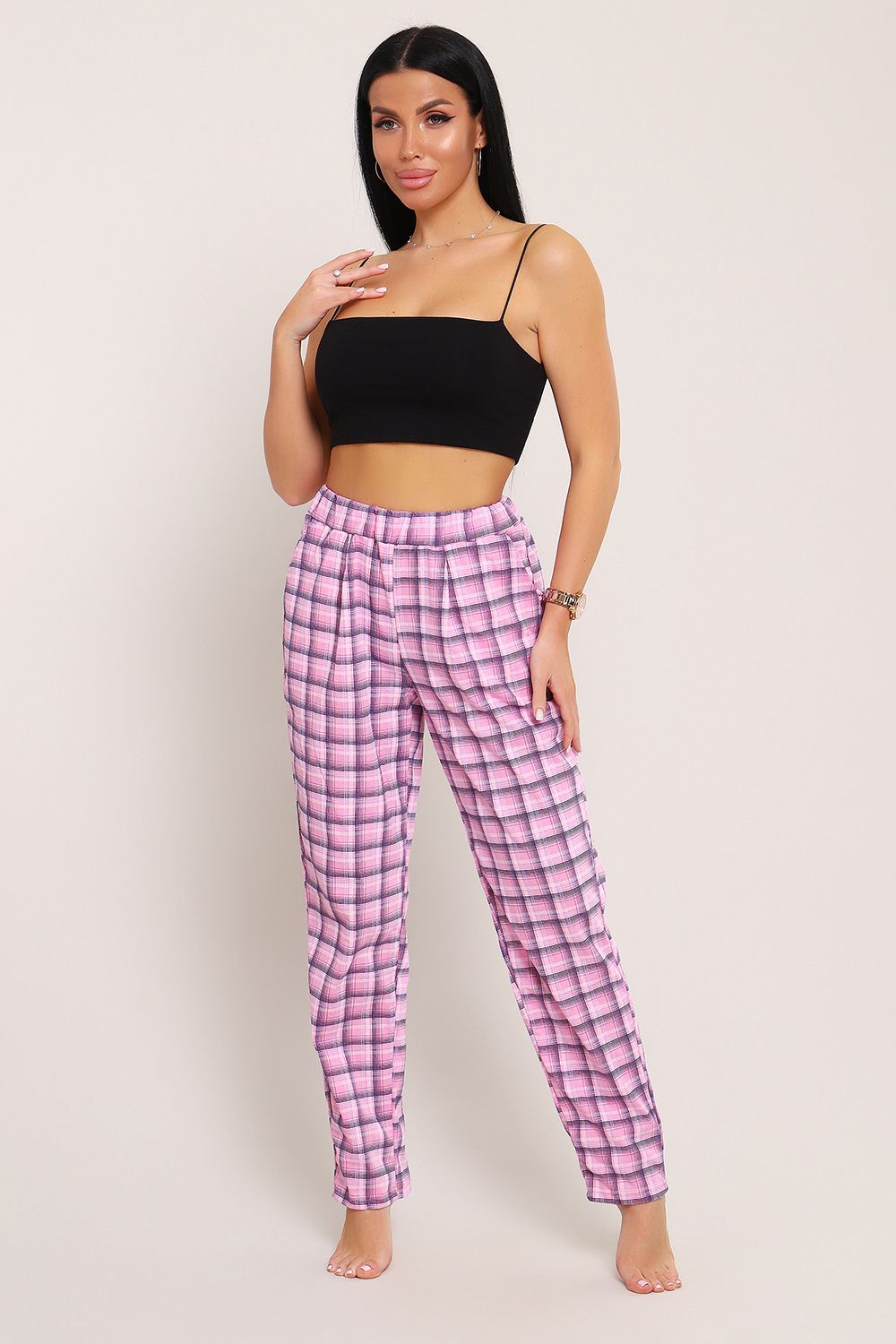 Брюки 80042 - клетка