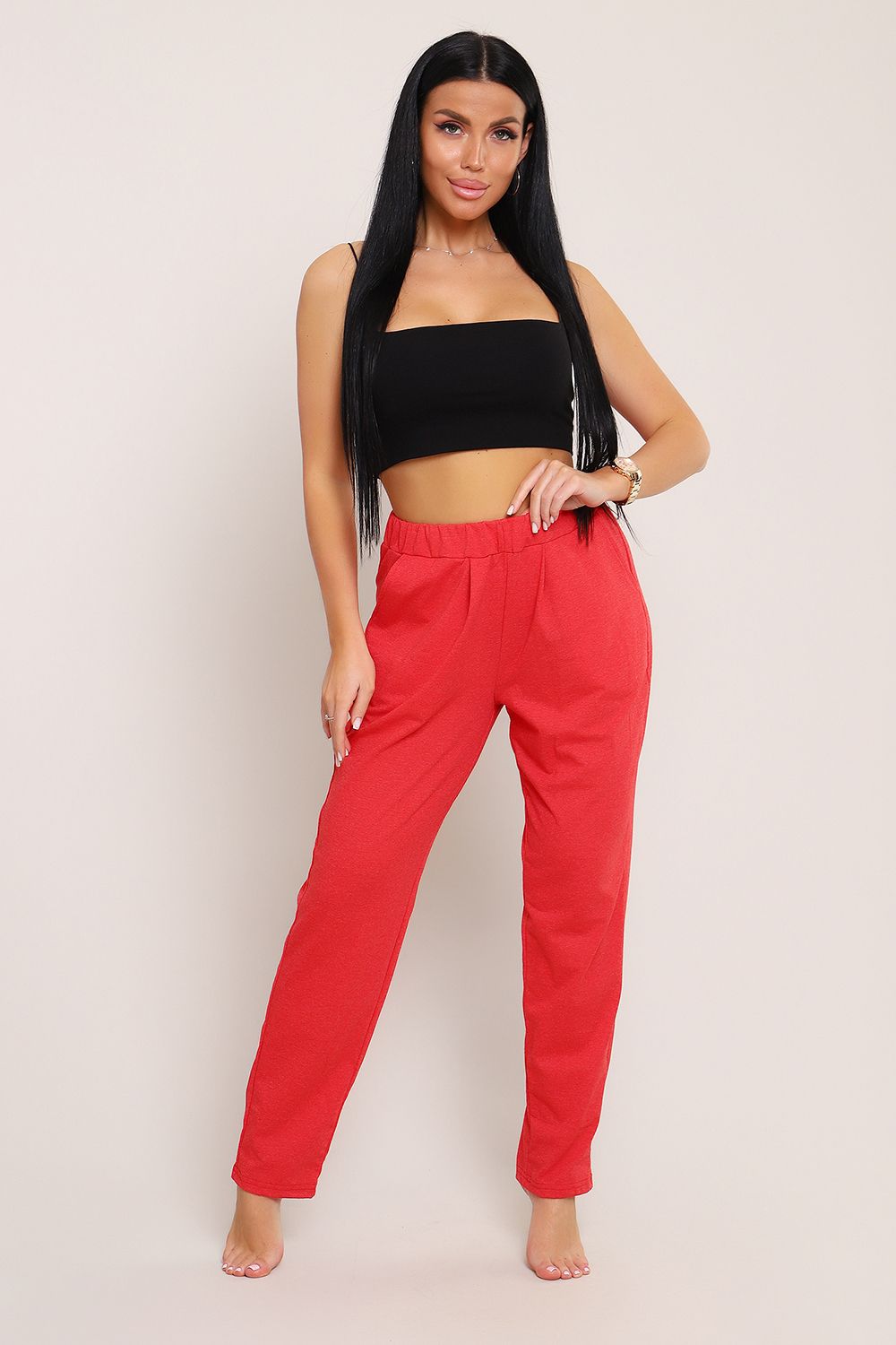 Брюки 80042 - красный