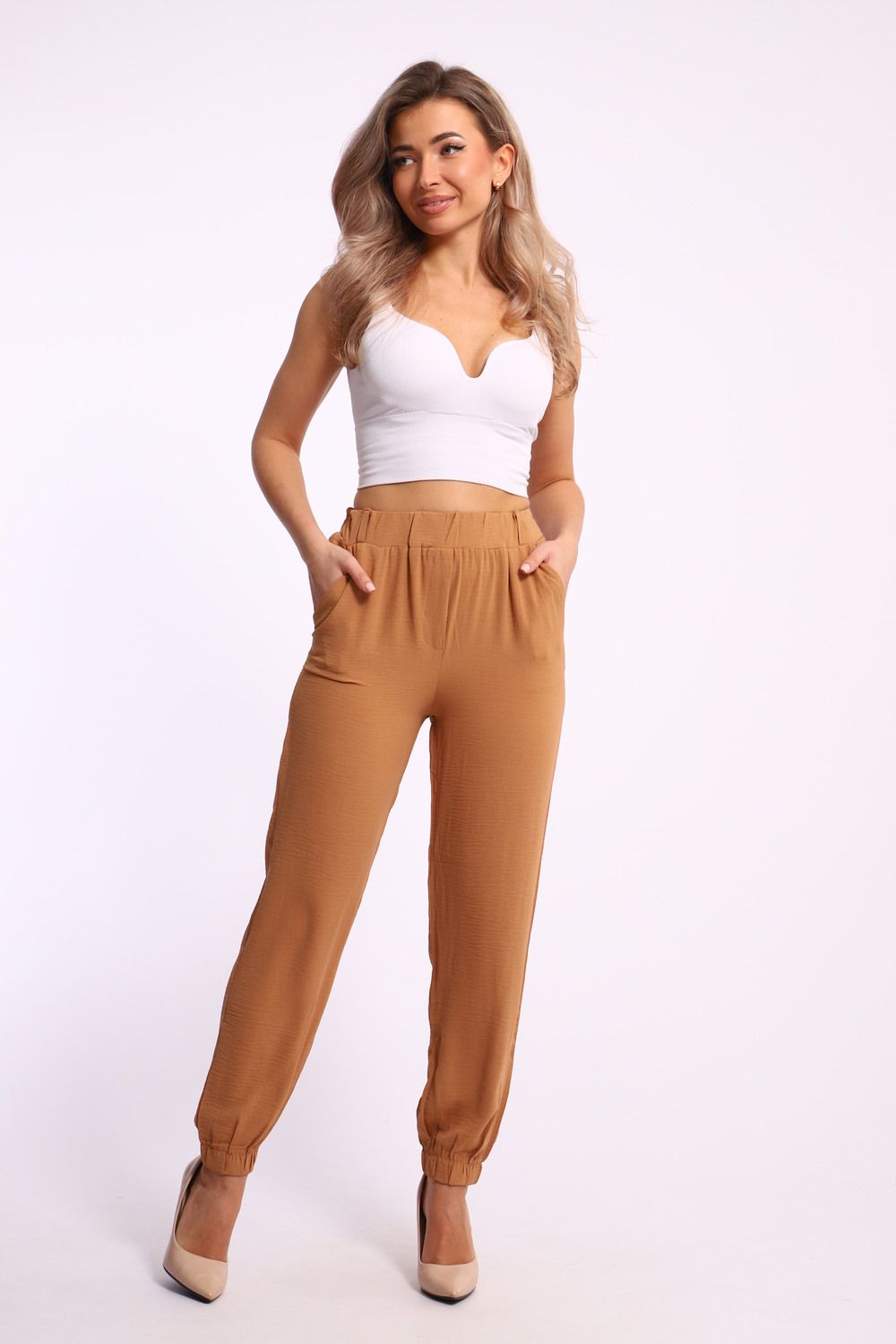 Женские брюки 31918 - бежевый