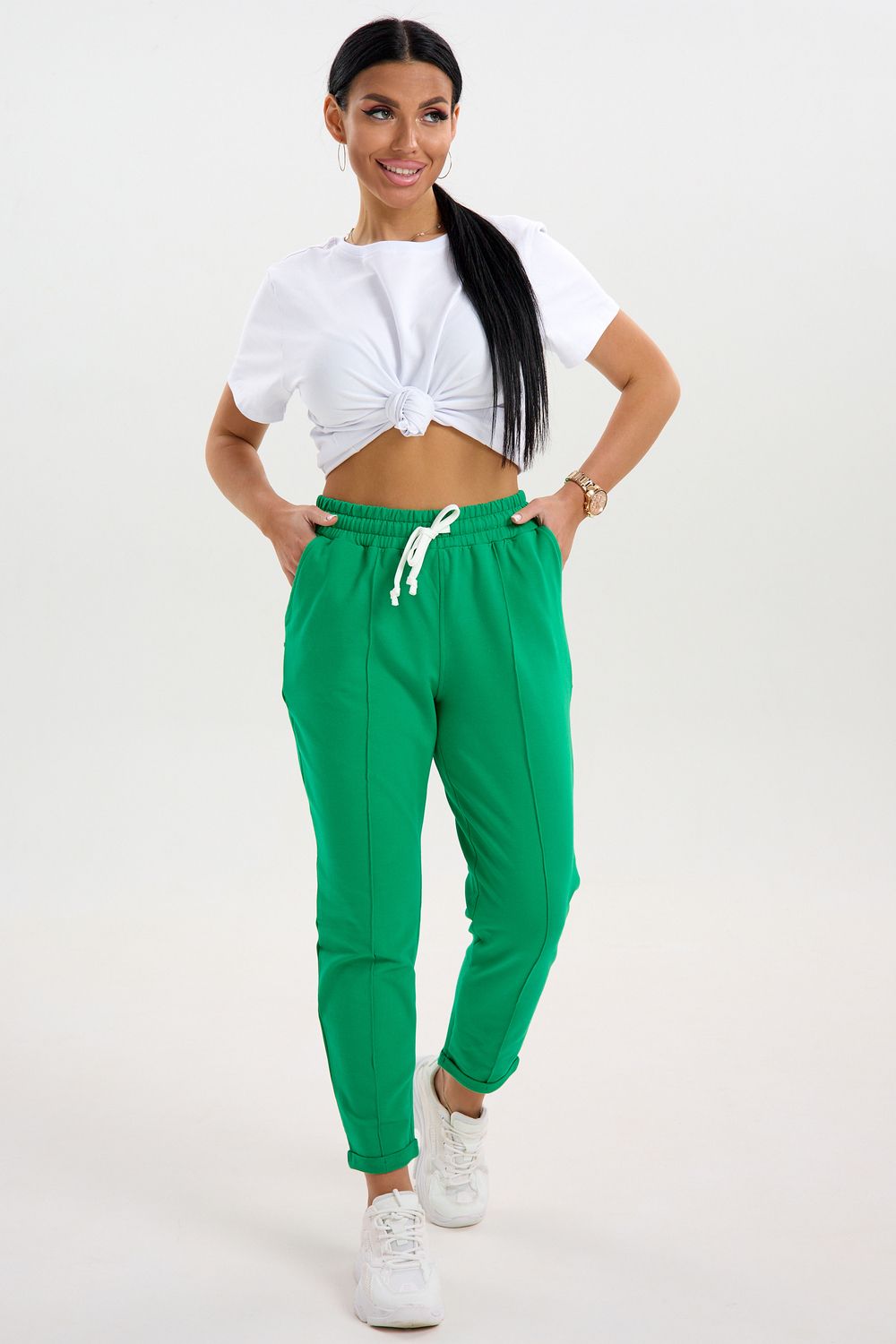 Брюки женские 46664 - ярко-зеленый