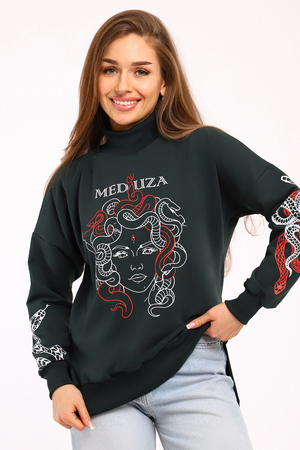 Толстовка женская 88527 - темно-зеленый