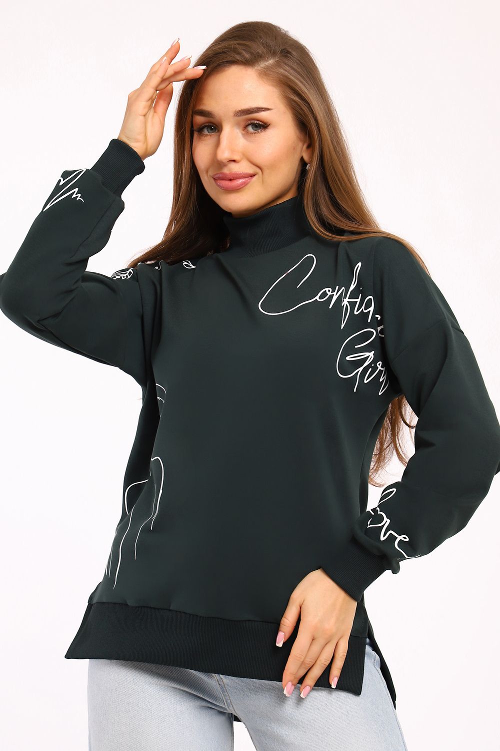 Толстовка женская 88526 - темно-зеленый