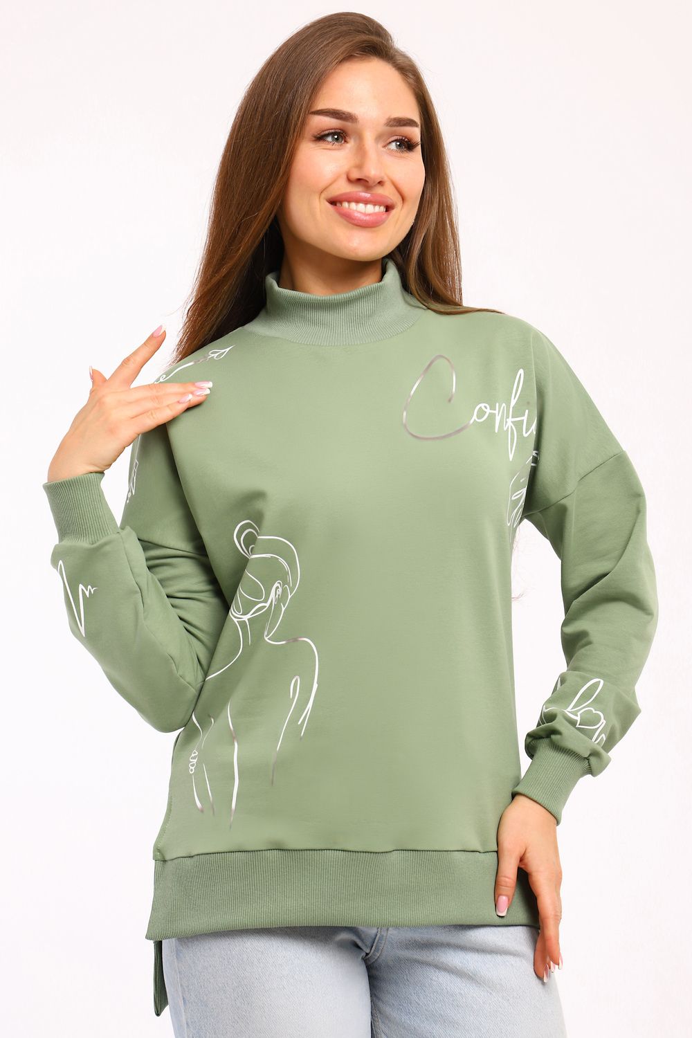 Толстовка женская 88526 - фисташка