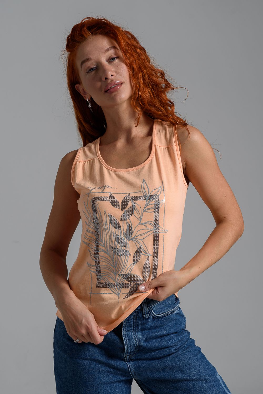 Футболка женская 8419 - персиковый