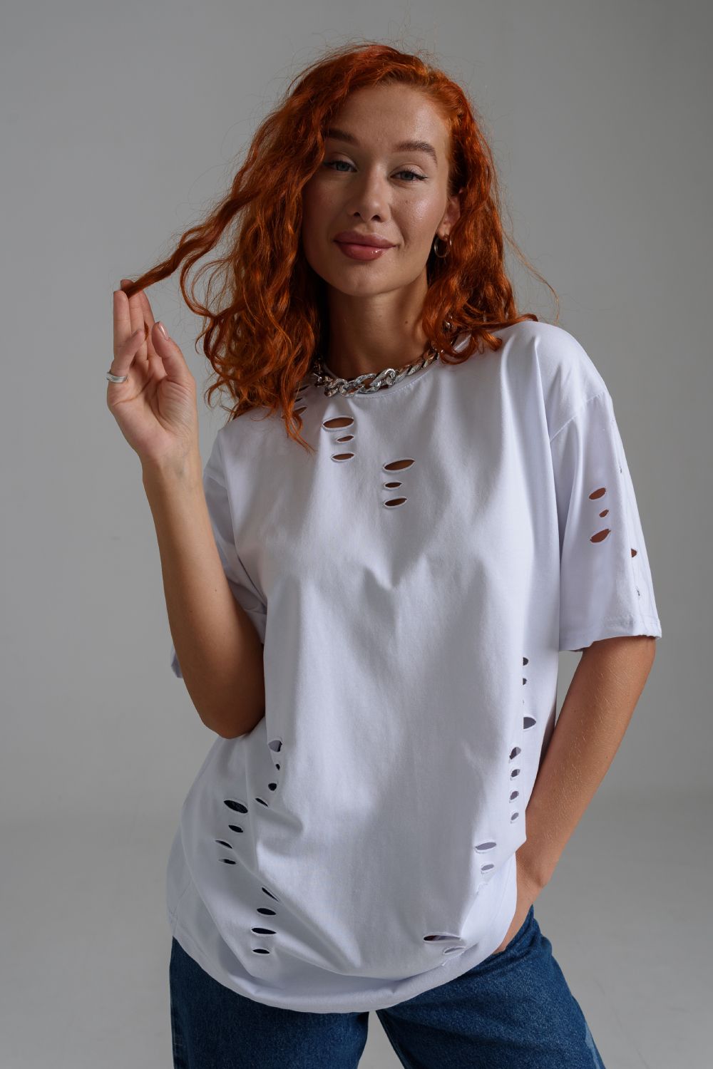 7458 футболка женская - белый