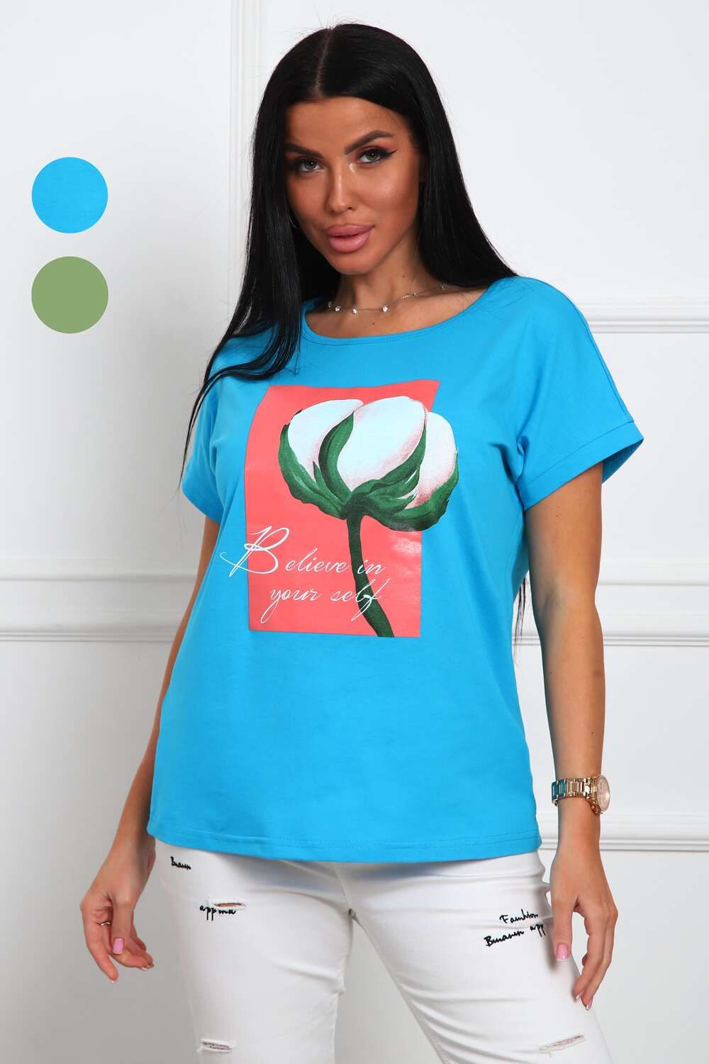 29523 футболка женская - бирюзовый
