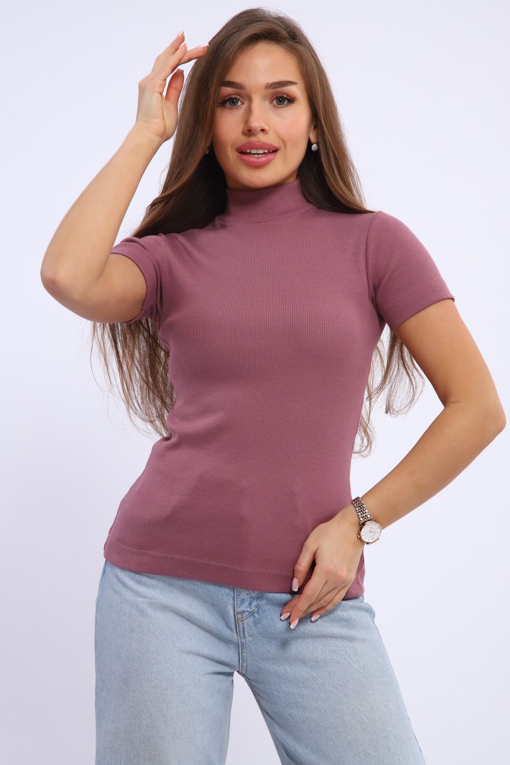 Водолазка 42349 - сухая роза