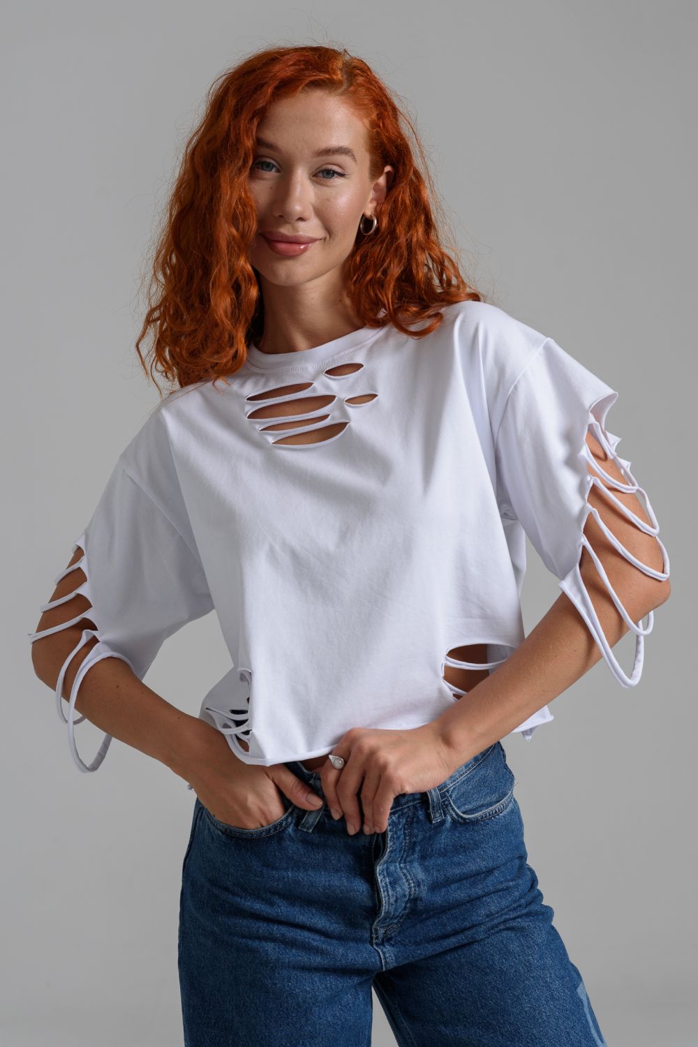 7474 Футболка женская - белый