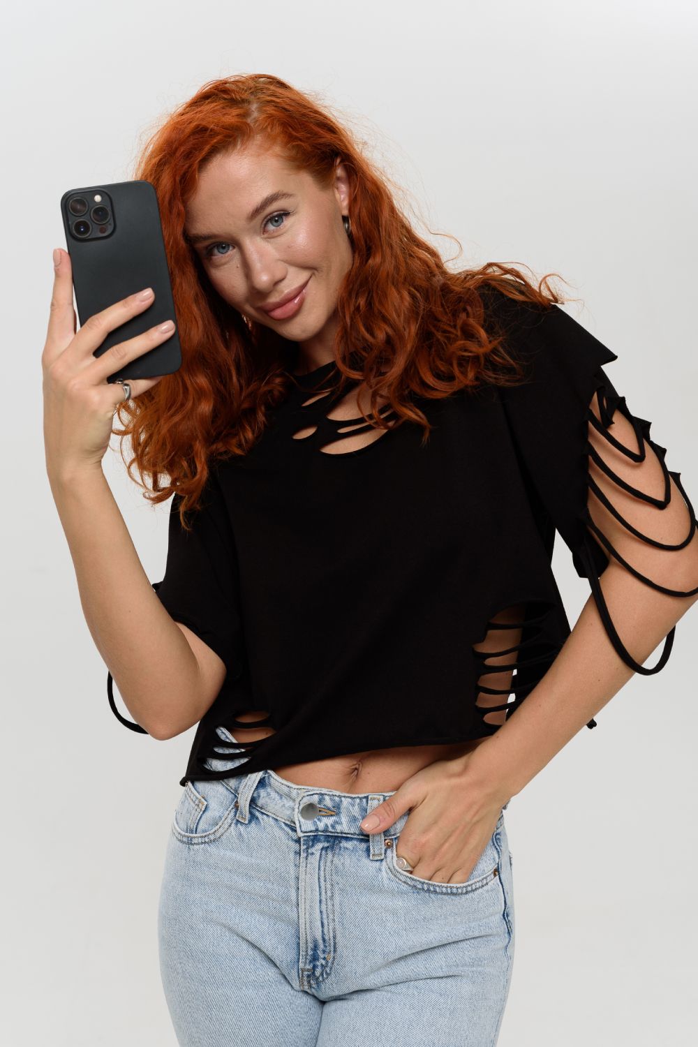 7474 Футболка женская - черный