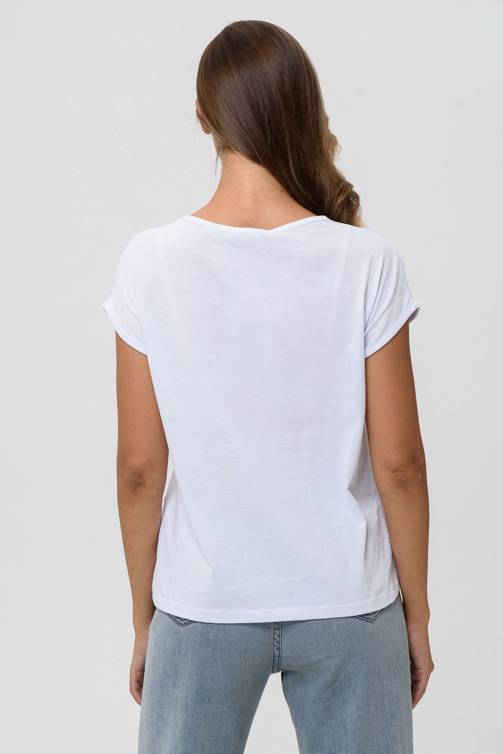 7158/1 однотон футболка женская - темно-синий