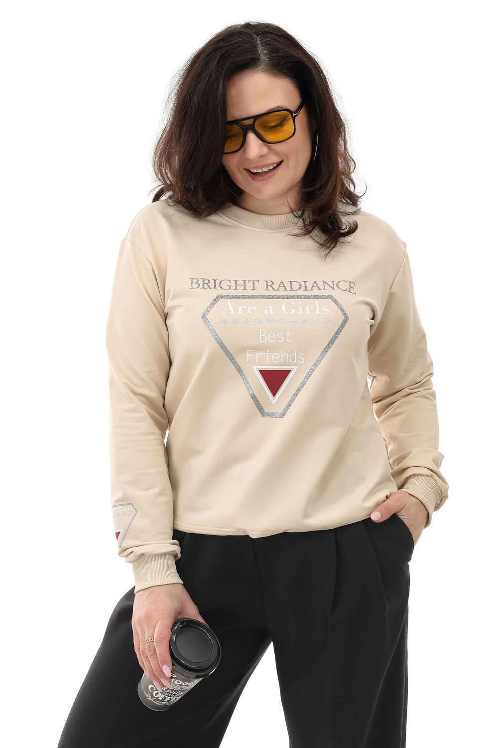 Свитшот 75001 - кремовый