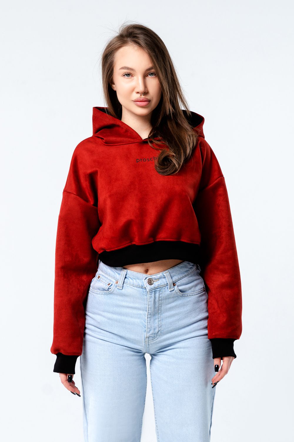 Свитшот 4 оверсайз короткий - терракот