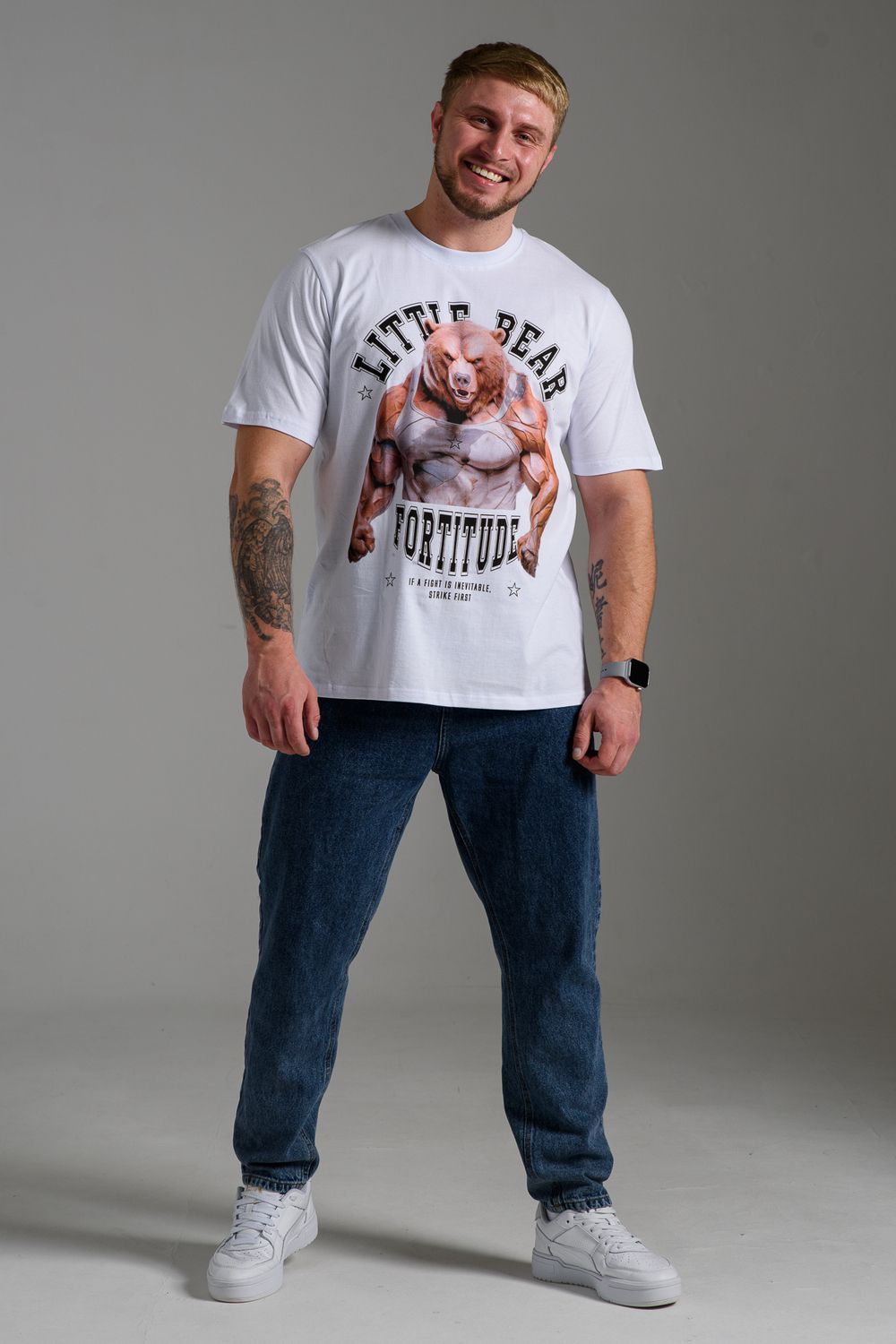 8549 футболка мужская - белый+мото